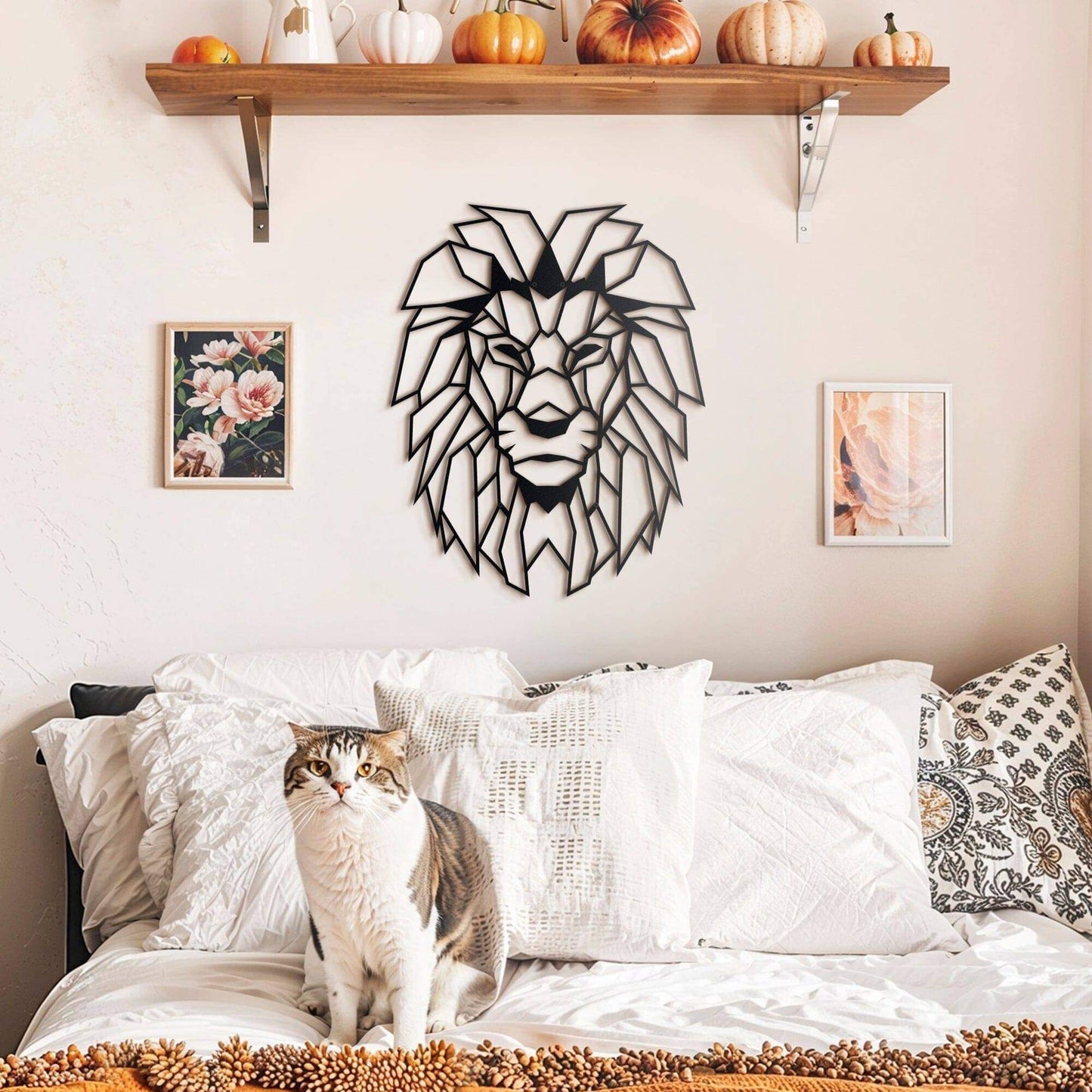 Lion Head - Home Decor Decals Metal Wall Art | SKU: MP-39 | Available at Decojuana | Tags: Animal design,Animal Metal Wall Decor,Animal Wall Art,Animal Wall Decor,Animals,Geometric,Large designs,Large Wall Art,Large Wall Decor,Metal Artwork,Metal Decorati