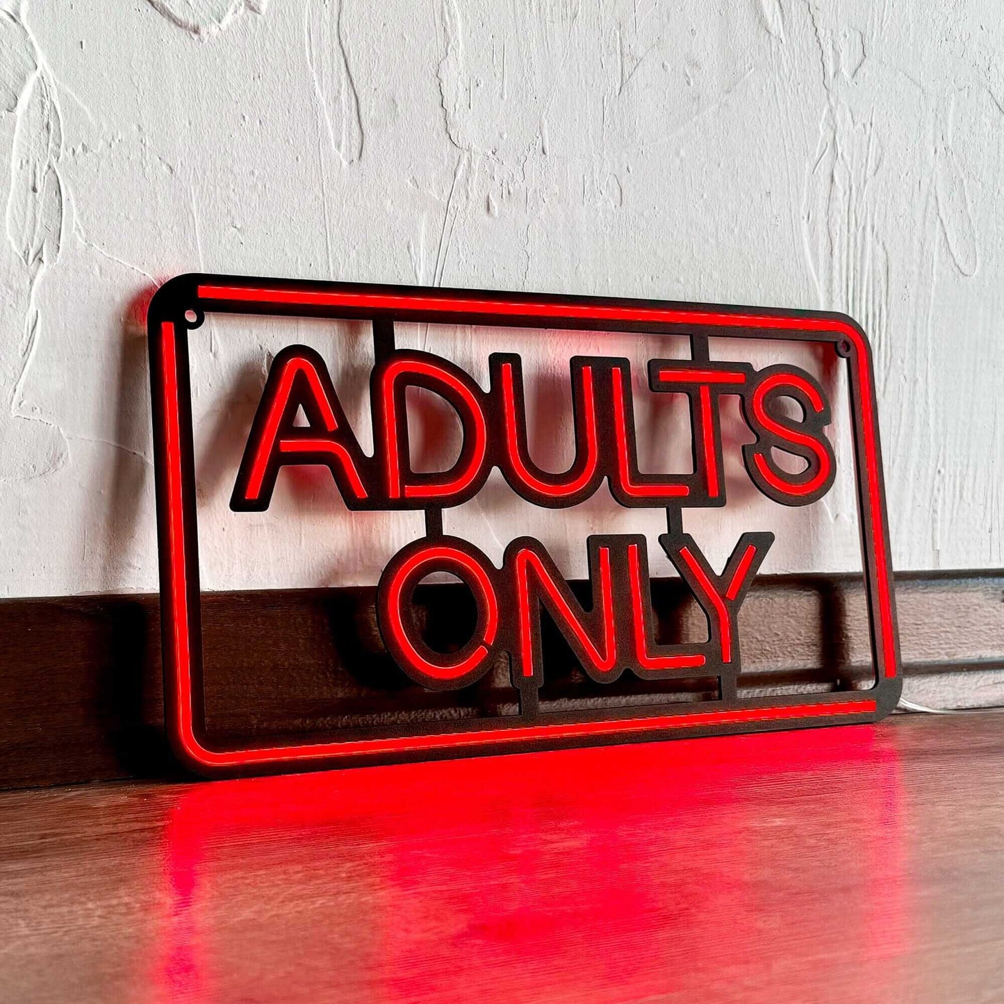 Adults Only - Neon Signs Neon Wall Art | SKU: NEO-135 | Available at Decojuana | Tags: metal neon wall decor,Metal Neon Wall Letter,Neon Artwork,neon party wall decor,neon quotes,Neon Signs,neon wall art,Neon Wall Decor,Neon Wall Letter