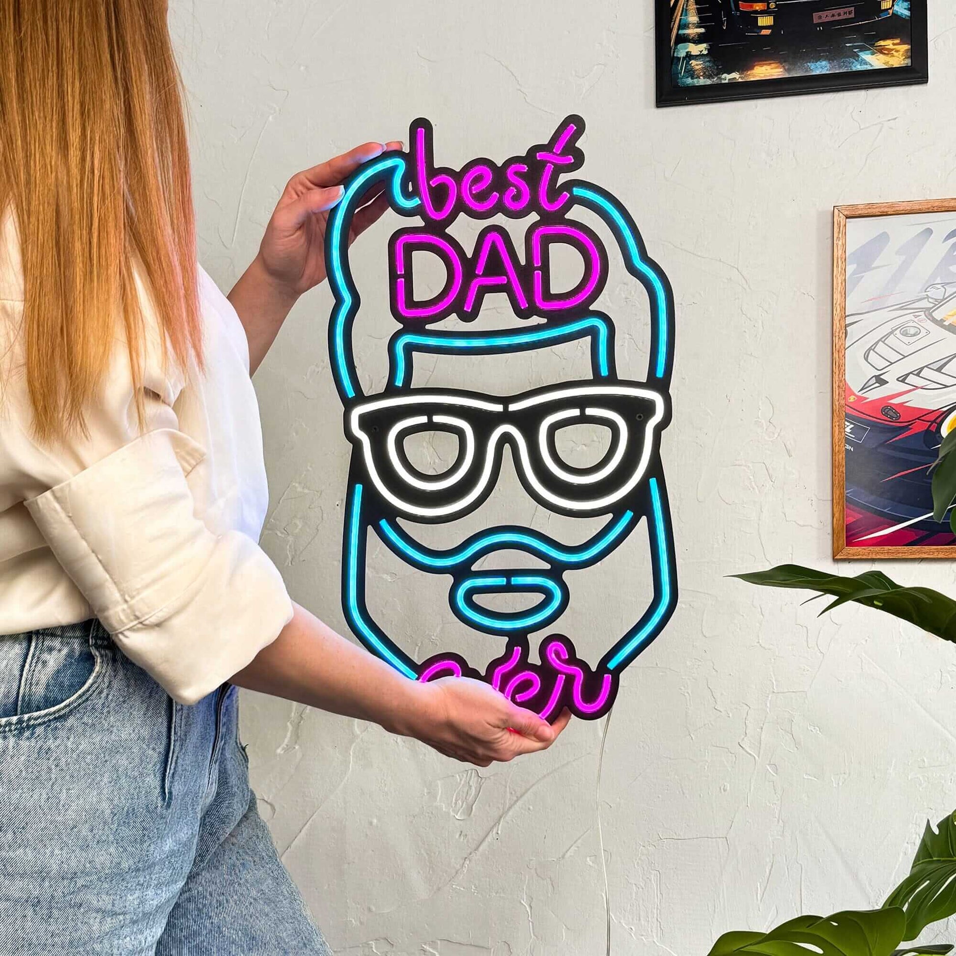 Best Dad Ever - Neon Signs Neon Wall Art | SKU: NEO-089 | Available at Decojuana | Tags: