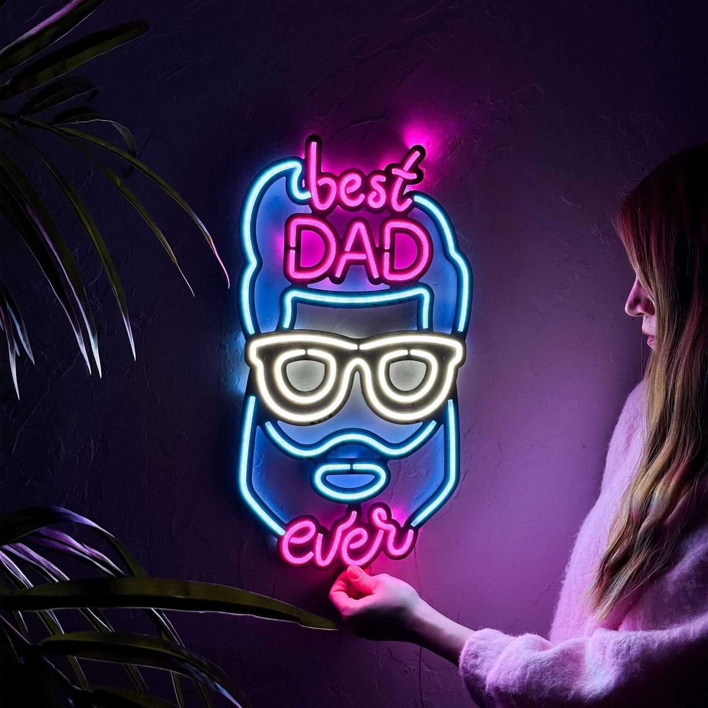 Best Dad Ever - Neon Signs Neon Wall Art | SKU: NEO-089 | Available at Decojuana | Tags: