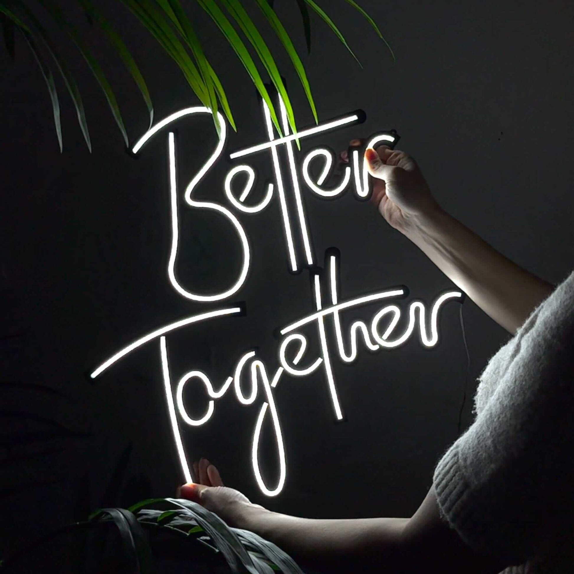 Better Together - Neon Signs Neon Wall Art | SKU: NEO-104 | Available at Decojuana | Tags: metal neon wall decor,Metal Neon Wall Letter,motivational neon quotes,Neon Artwork,Neon motivational quotes,neon party wall decor,neon quotes,Neon Signs,neon wall a