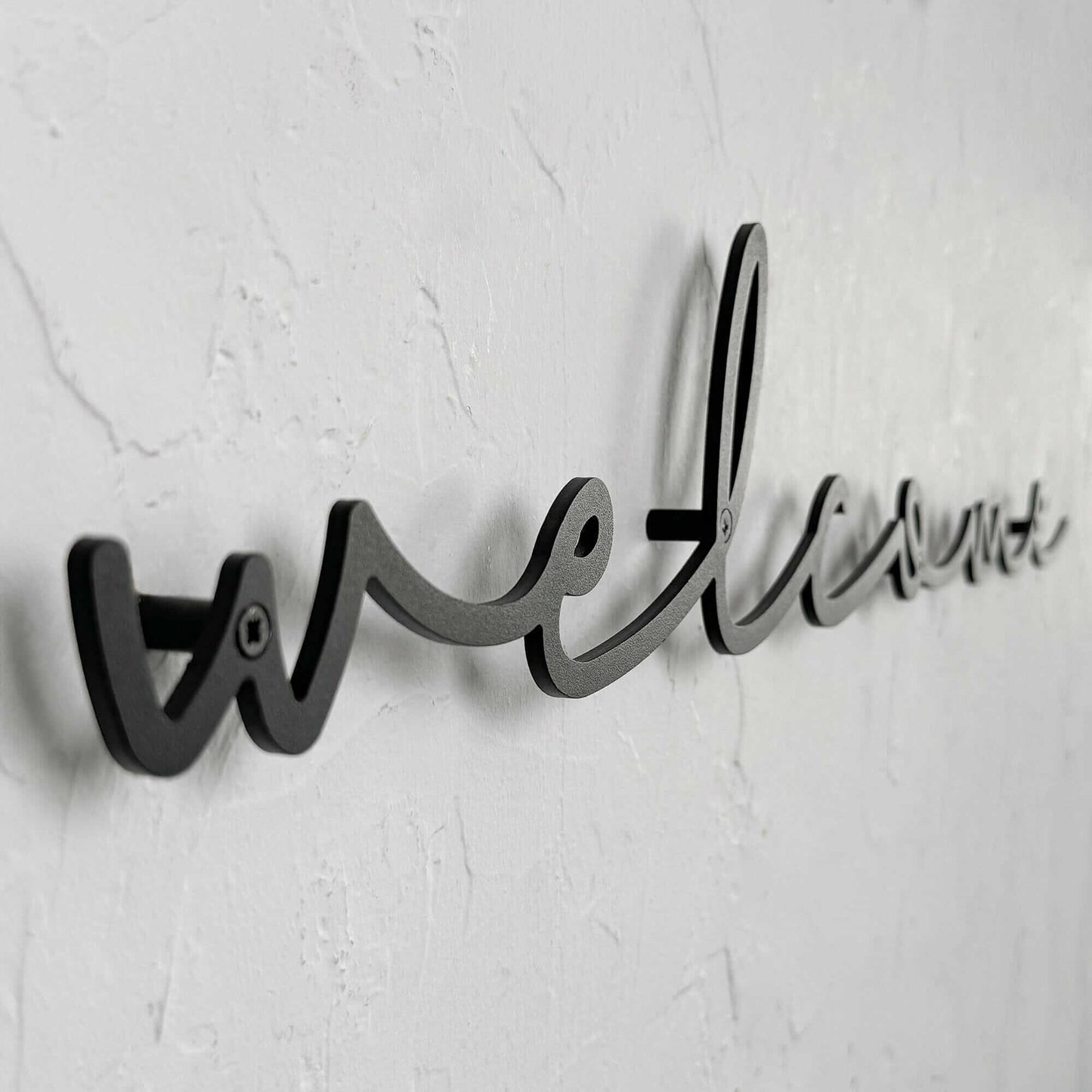 Welcome Wall Hanger - Home Decor Decals Metal Wall Art | SKU: CMR-WM | Available at Decojuana | Tags: Metal Decoration,Metal Letter,Metal Rack,Metal Wall Art,Metal Wall Art Decor,Metal Wall Decor,Metal Wall Letter