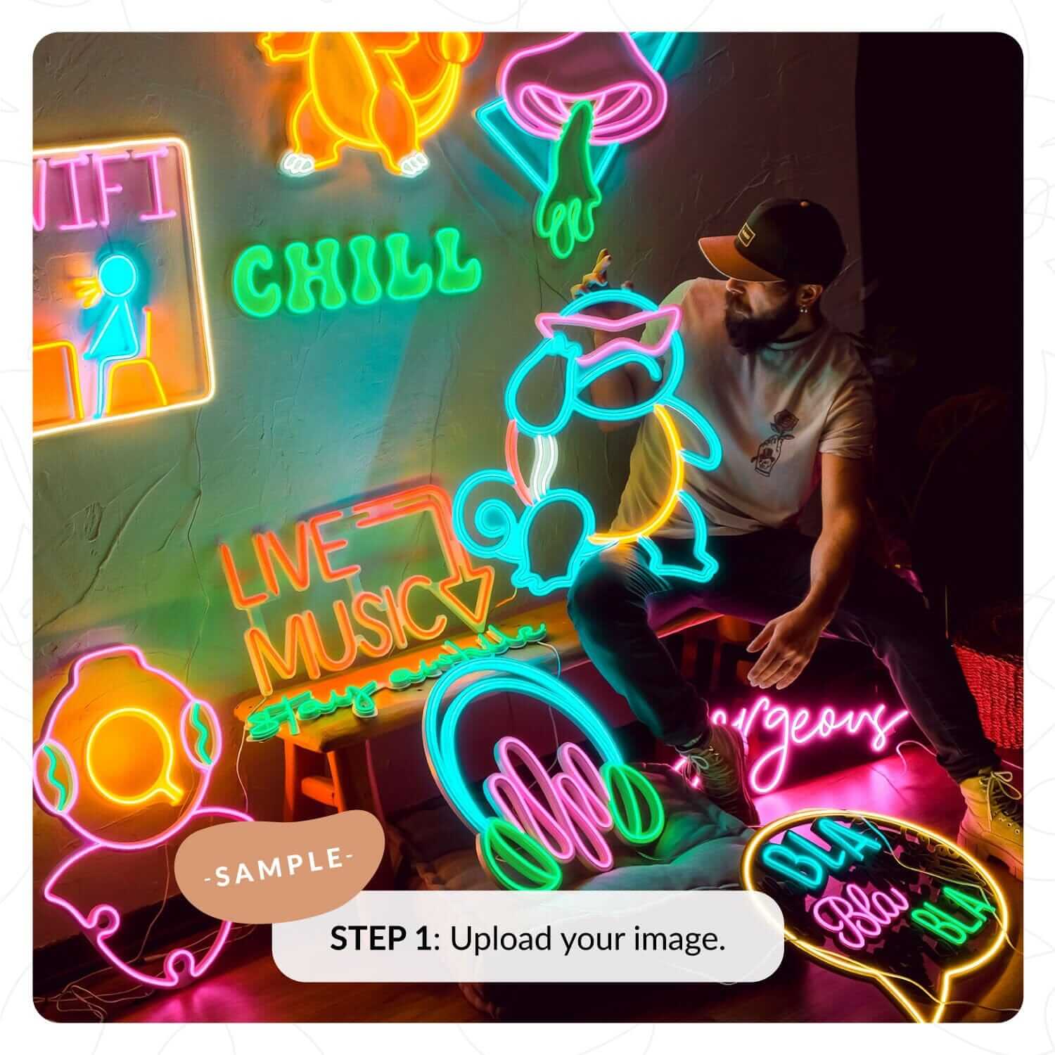 Custom Neon - Neon Signs Neon Wall Art | SKU: CNA-01M | Available at Decojuana | Tags: Custom Design,Custom Wall Art,customisable wall decor,customize,customized product