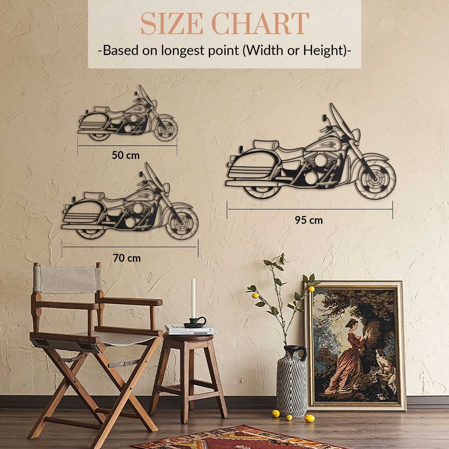 Custom Motorcycle Design - Home Decor Decals Metal Wall Art | SKU: CMD50 | Available at Decojuana | Tags: Custom Design,Custom Wall Art,customisable wall decor,customize,customized product,Metal Deco,Metal Decoration,Metal Wall Art,Metal Wall Art Decor,Me