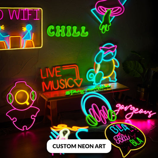 Custom Neon - Neon Signs Neon Wall Art | SKU: CNA-01M | Available at Decojuana | Tags: Custom Design,Custom Wall Art,customisable wall decor,customize,customized product