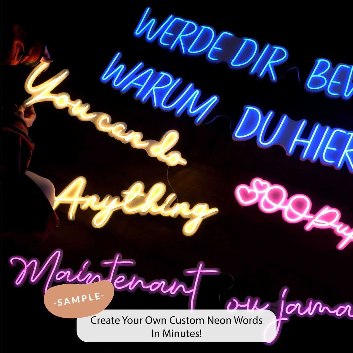 Custom Neon Words - Neon Signs Neon Wall Art | SKU: PNA | Available at Decojuana | Tags: