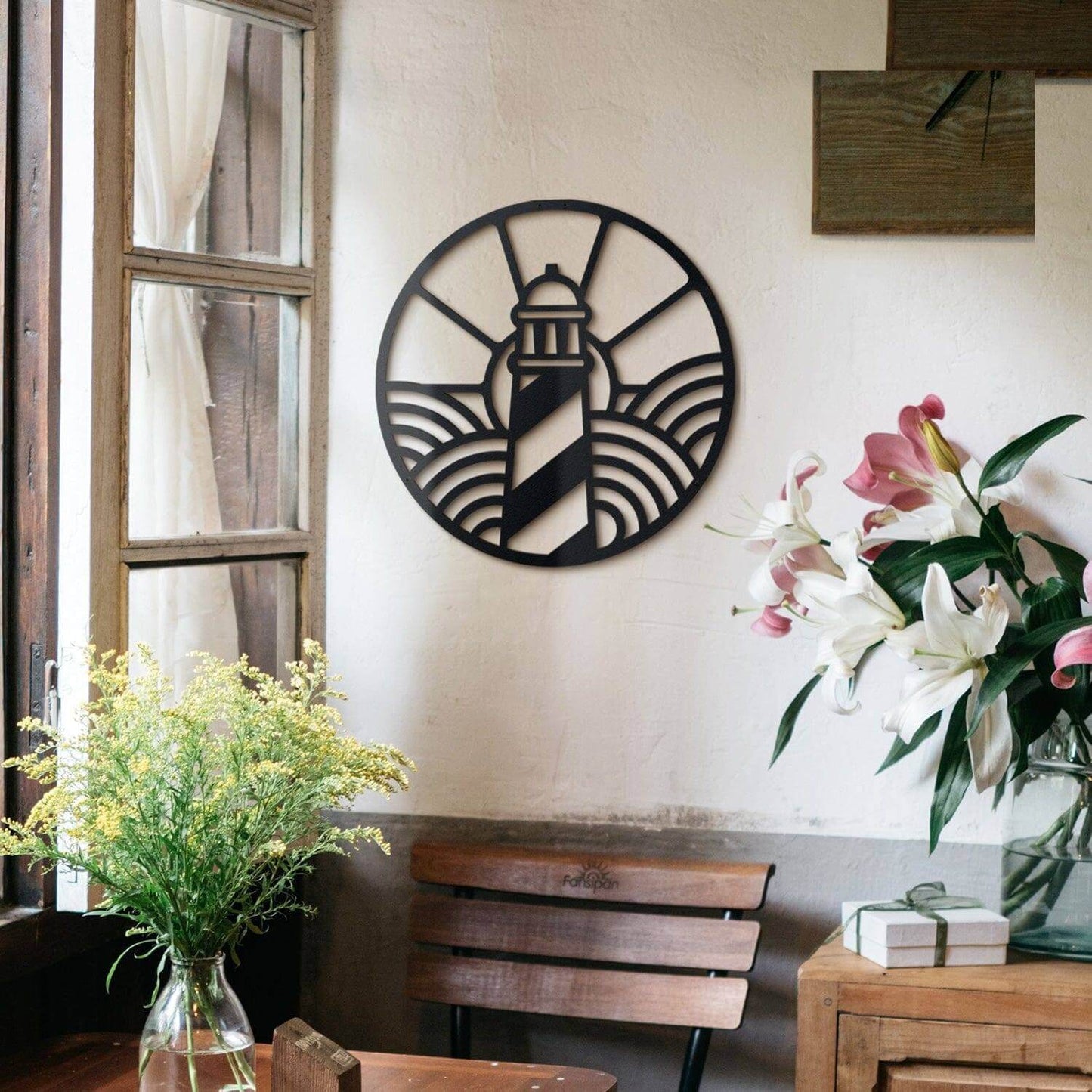 Lighthouse - Home Decor Decals Metal Wall Art | SKU: DV-075 | Available at Decojuana | Tags: Lighthouse Metal Wall Art,Metal Artwork,Metal Decoration,Metal Wall Art,Metal Wall Art Decor,Metal Wall Decor