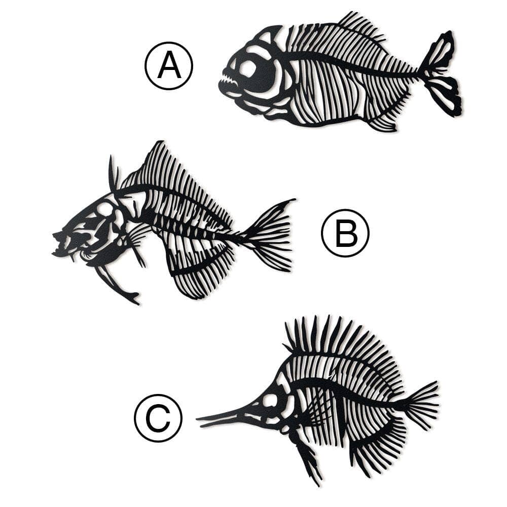 Fishbones - Home Decor Decals Metal Wall Art | SKU: MP-137 | Available at Decojuana | Tags: Animal design,Animal Metal Wall Decor,Animal Wall Art,Animal Wall Decor,Animals,Butterflyfish,Fish,Large designs,Large Wall Art,Large Wall Decor,Metal Artwork,Meta