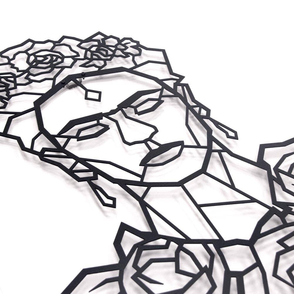 Frida - Home Decor Decals Metal Wall Art | SKU: MP-41 | Available at Decojuana | Tags: Celebrity,Celebrity Metal Wall Decor,Frida Kahlo,Frida Kahlo Silhouette Metal Wall Decor,Geometric,Geometric Wall Art,Metal Artwork,Metal Decoration,Metal Wall Art,Meta