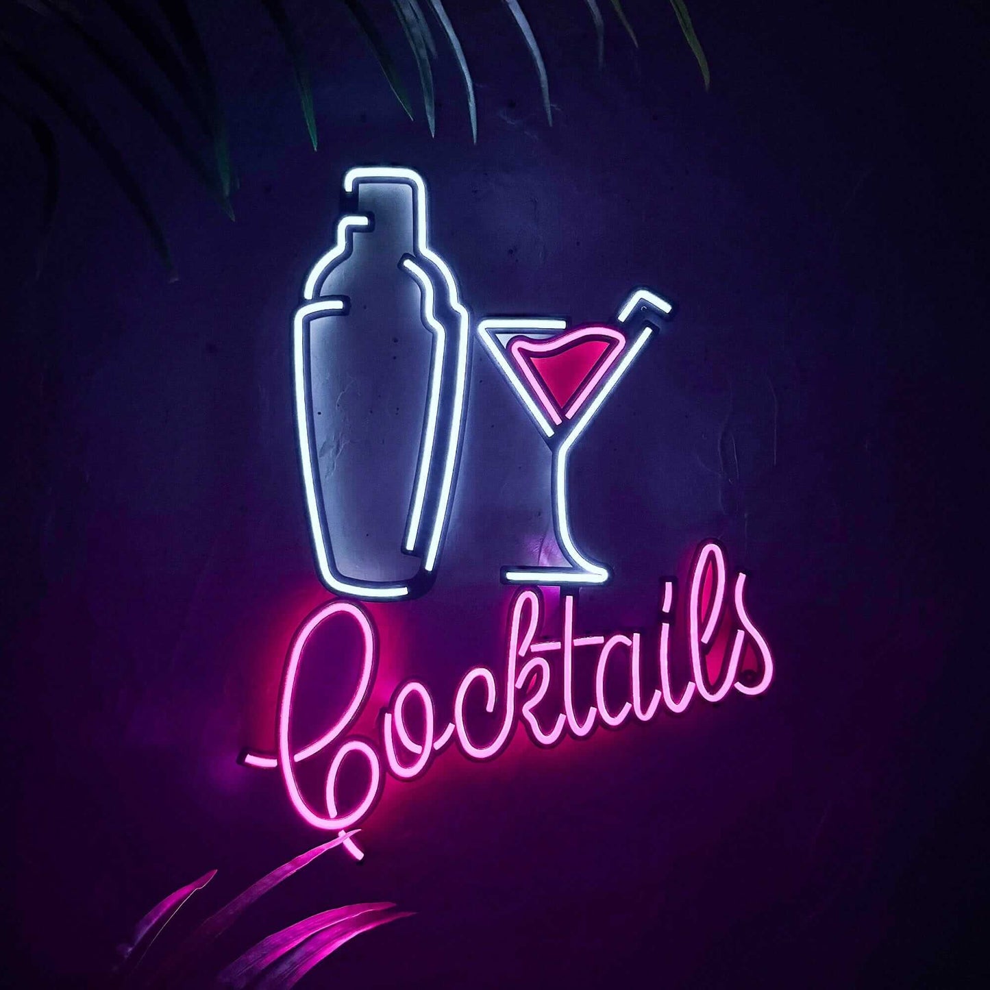 Shaker and Cocktails - Neon Signs Neon Wall Art | SKU: NEO-141 | Available at Decojuana | Tags: metal neon wall decor,Metal Neon Wall Letter,Neon Artwork,neon party wall decor,Neon Signs,neon wall art,Neon Wall Decor,Neon Wall Letter