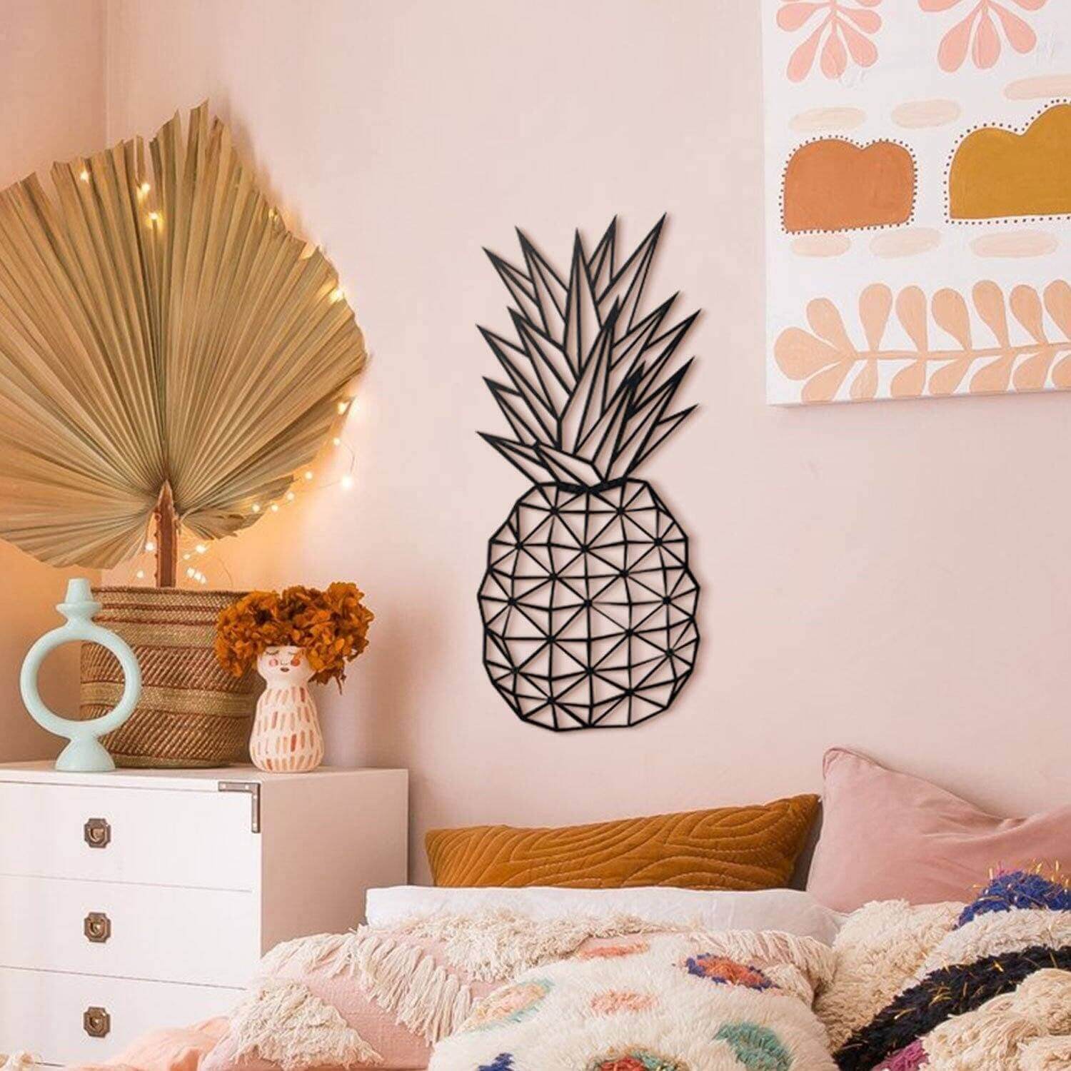 Pineapple - Home Decor Decals Metal Wall Art | SKU: HOM-58 | Available at Decojuana | Tags: Kitchen Wall Art,Kitchen Wall Decor,Metal Artwork,Metal Decoration,Metal Wall Art,Metal Wall Art Decor,Metal Wall Decor,Tropical Wall Art,Tropical Wall Decor