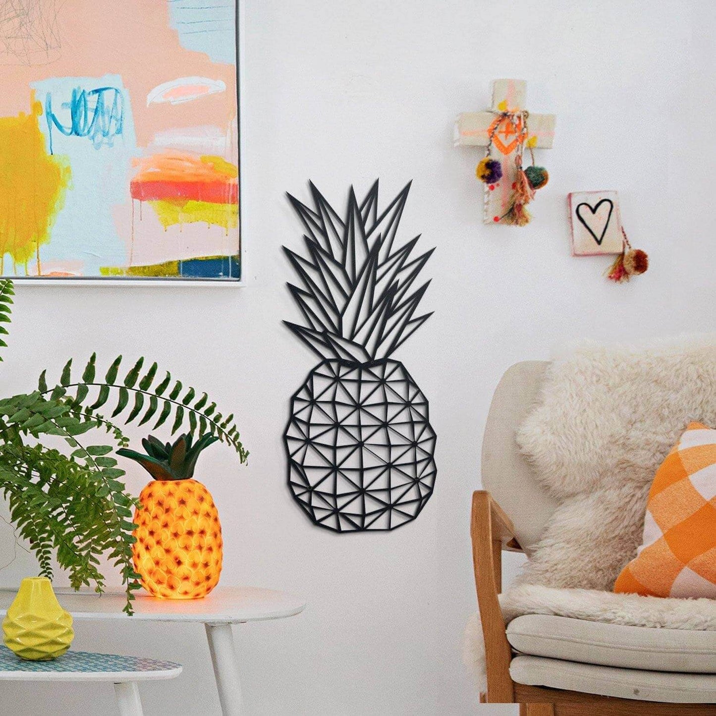 Pineapple - Home Decor Decals Metal Wall Art | SKU: HOM-58 | Available at Decojuana | Tags: Kitchen Wall Art,Kitchen Wall Decor,Metal Artwork,Metal Decoration,Metal Wall Art,Metal Wall Art Decor,Metal Wall Decor,Tropical Wall Art,Tropical Wall Decor