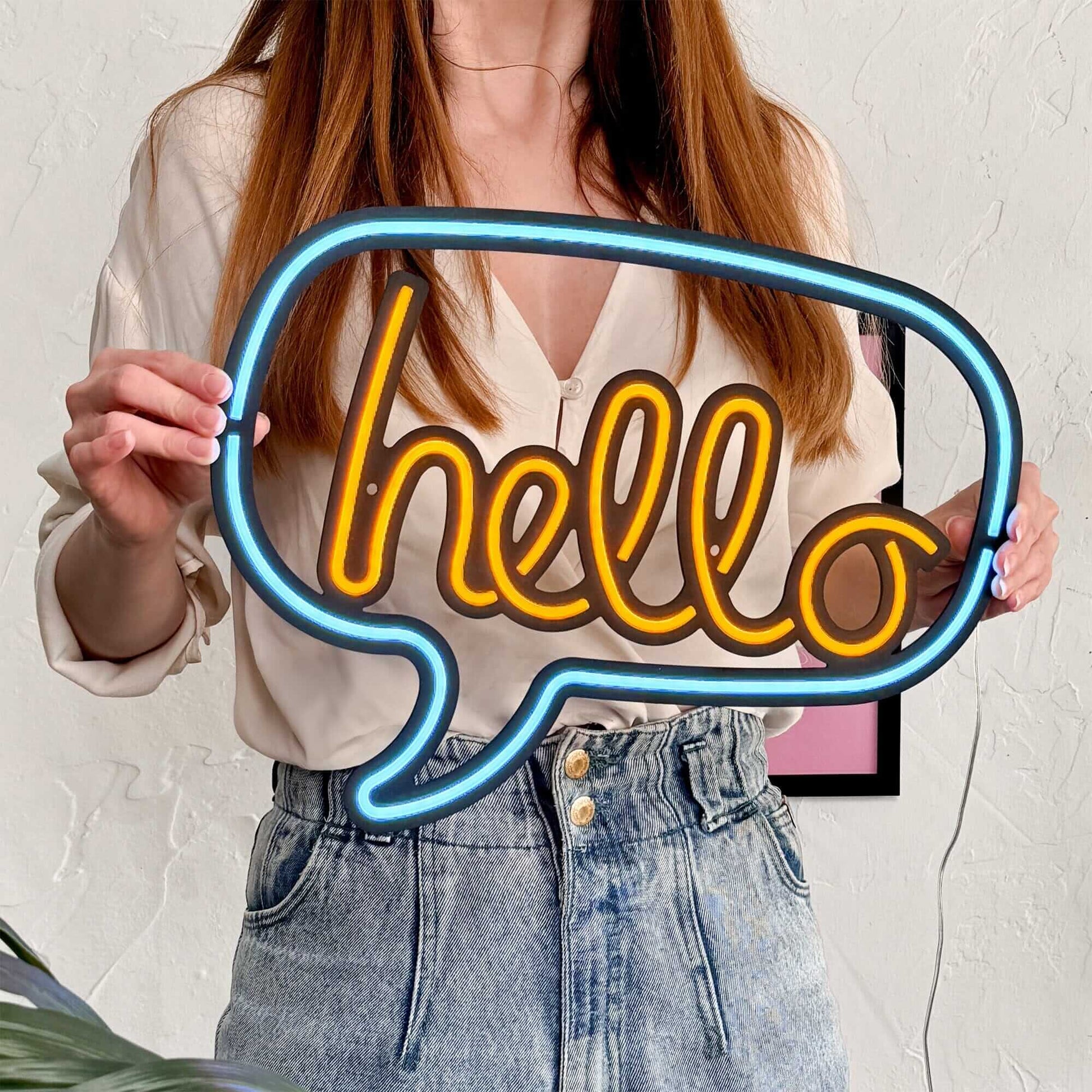 Hello - Neon Signs Neon Wall Art | SKU: NEO-094 | Available at Decojuana | Tags: metal neon wall decor,Metal Neon Wall Letter,motivational neon quotes,Neon Artwork,Neon motivational quotes,neon party wall decor,Neon Signs,neon wall art,Neon Wall Decor,Neo