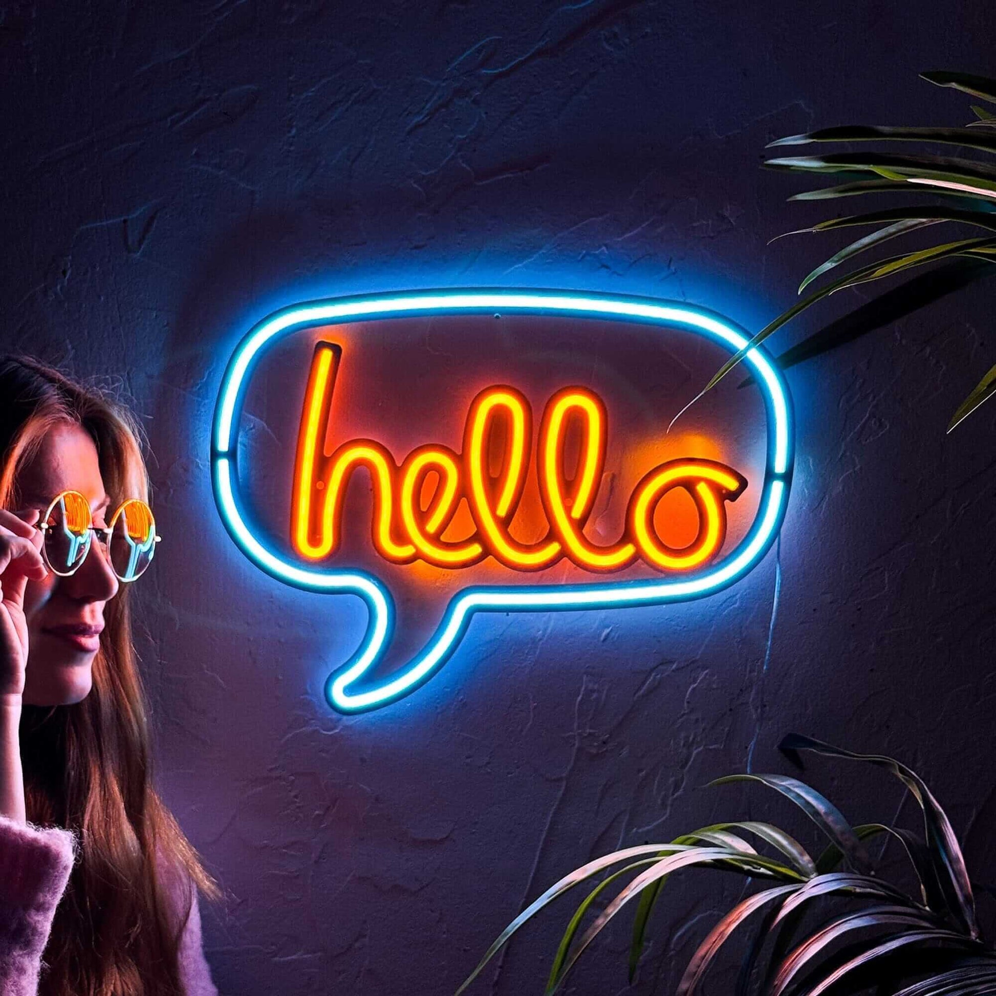 Hello - Neon Signs Neon Wall Art | SKU: NEO-094 | Available at Decojuana | Tags: metal neon wall decor,Metal Neon Wall Letter,motivational neon quotes,Neon Artwork,Neon motivational quotes,neon party wall decor,Neon Signs,neon wall art,Neon Wall Decor,Neo