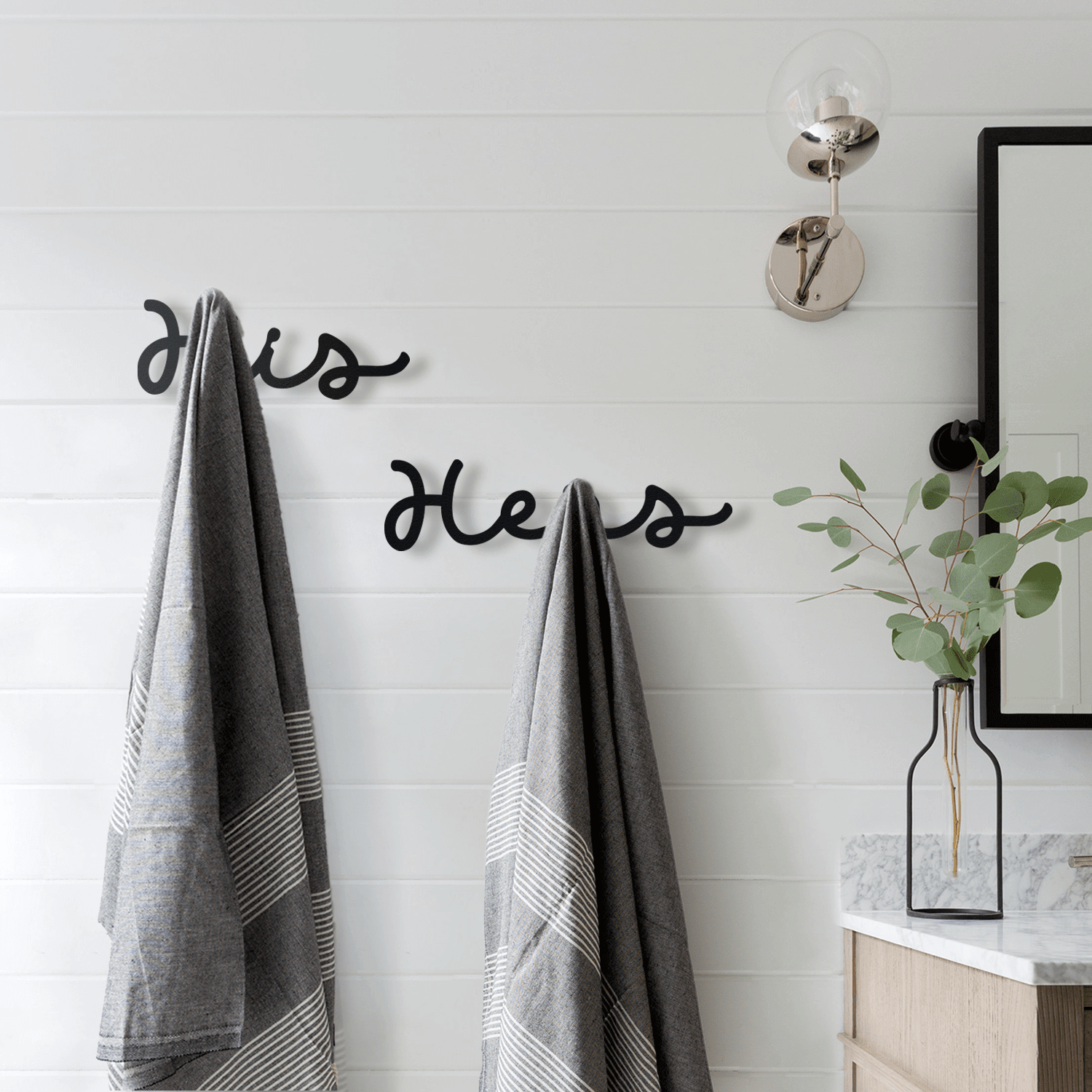 His / Hers Metal Wall Hanger - Home Decor Decals Metal Wall Art | SKU: CMR-HS | Available at Decojuana | Tags: Metal Decoration,Metal Letter,Metal Rack,Metal Wall Art,Metal Wall Art Decor,Metal Wall Decor,Metal Wall Letter