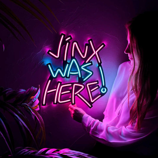 Jinx Was Here - Neon Signs Neon Wall Art | SKU: NEO-077 | Available at Decojuana | Tags: neon quotes,neon wall art,Neon Wall Decor