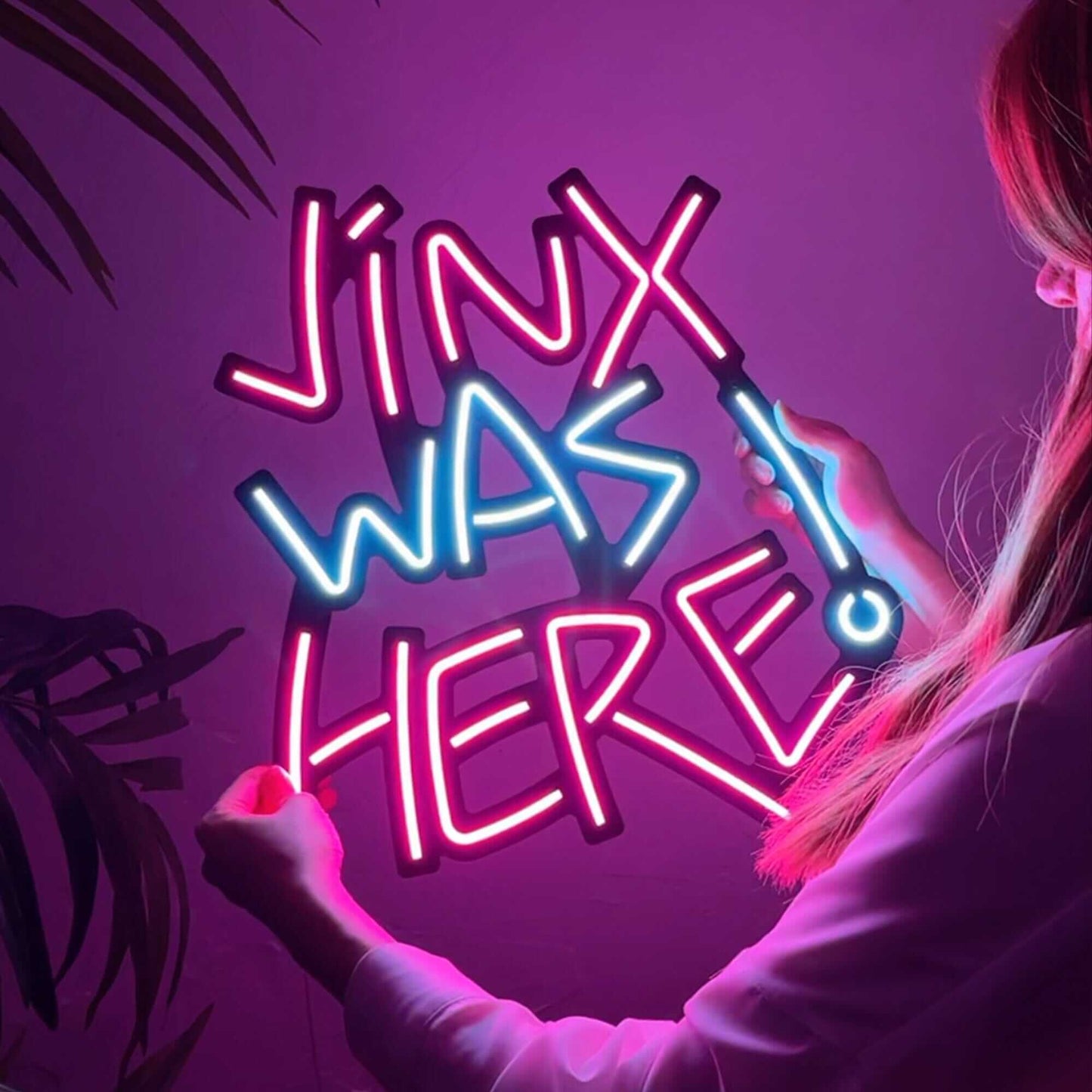 Jinx Was Here - Neon Signs Neon Wall Art | SKU: NEO-077 | Available at Decojuana | Tags: neon quotes,neon wall art,Neon Wall Decor