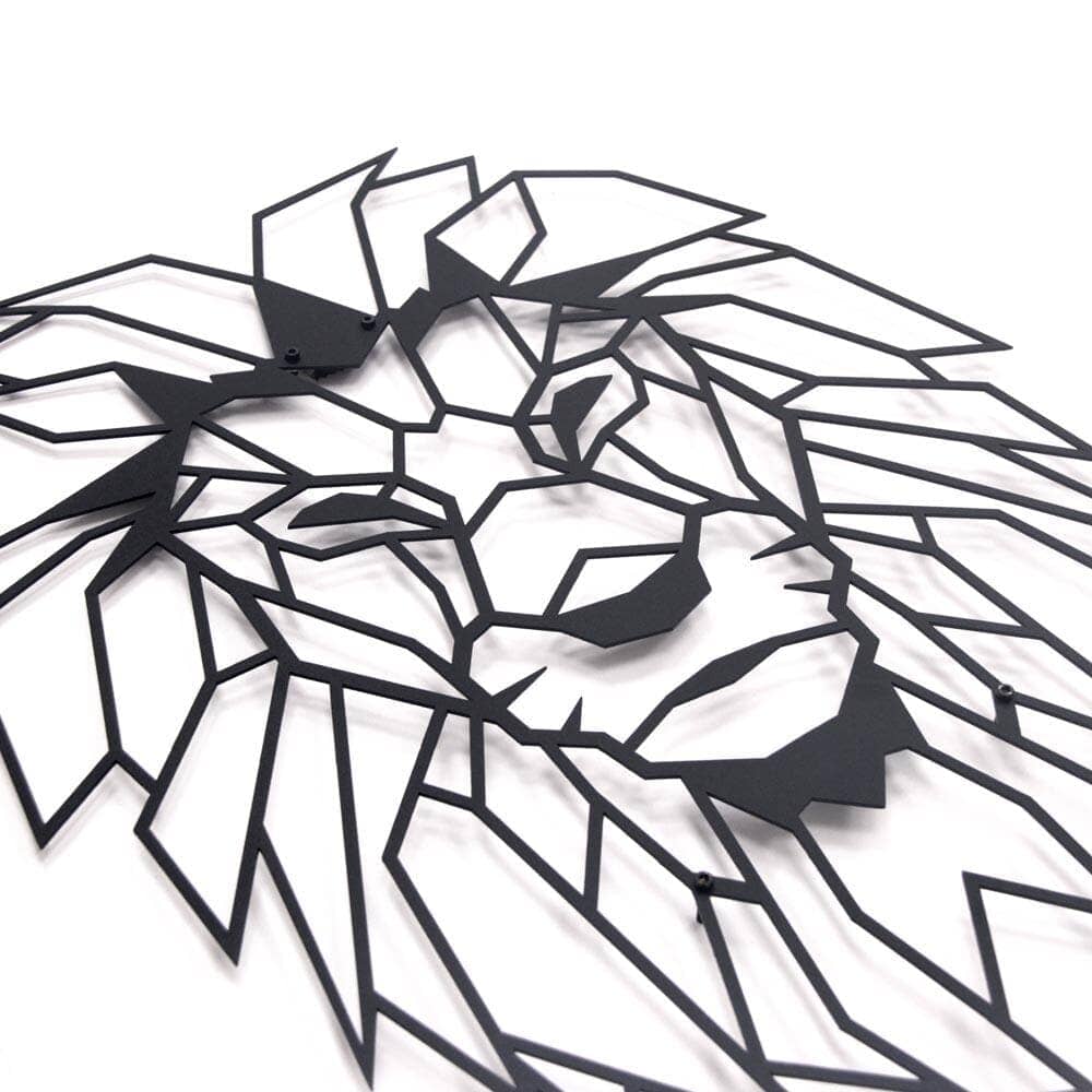 Lion Head - Home Decor Decals Metal Wall Art | SKU: MP-39 | Available at Decojuana | Tags: Animal design,Animal Metal Wall Decor,Animal Wall Art,Animal Wall Decor,Animals,Geometric,Large designs,Large Wall Art,Large Wall Decor,Metal Artwork,Metal Decorati