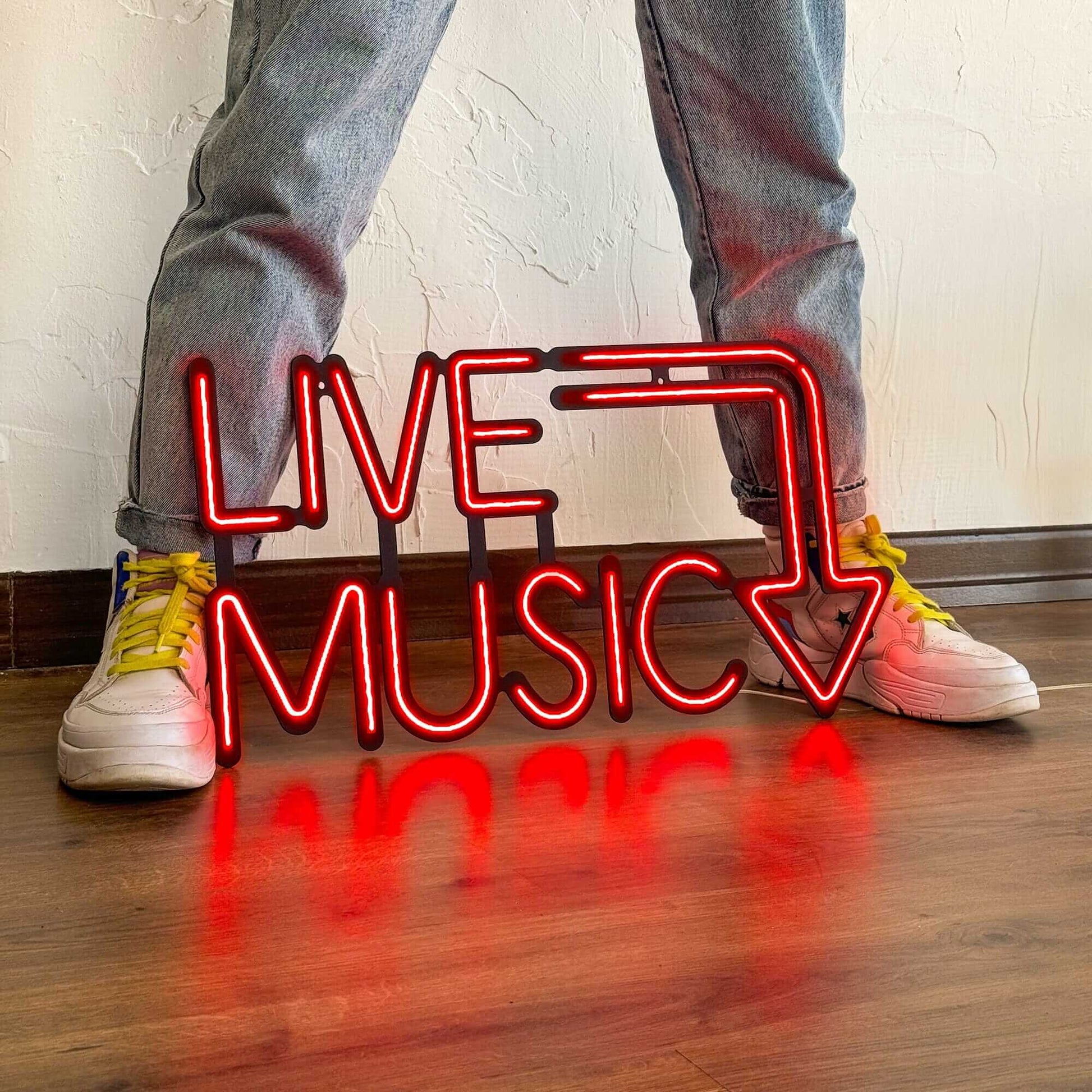 Live Music - Neon Signs Neon Wall Art | SKU: NEO-051 | Available at Decojuana | Tags: led,Led decor,Led Wall Decor,Led Wall Letter Decor,Light,Lightning,Metal Artwork,Metal Decoration,Metal Neon Wall Letter,Metal Wall Art,Metal Wall Art Decor,Metal Wall D