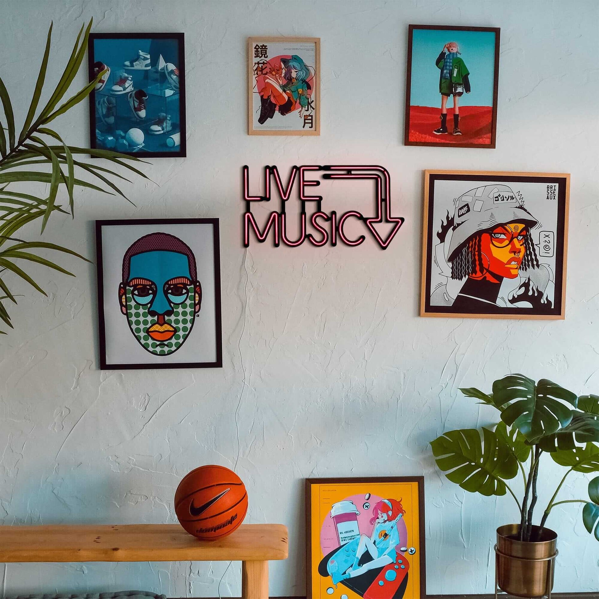 Live Music - Neon Signs Neon Wall Art | SKU: NEO-051 | Available at Decojuana | Tags: led,Led decor,Led Wall Decor,Led Wall Letter Decor,Light,Lightning,Metal Artwork,Metal Decoration,Metal Neon Wall Letter,Metal Wall Art,Metal Wall Art Decor,Metal Wall D