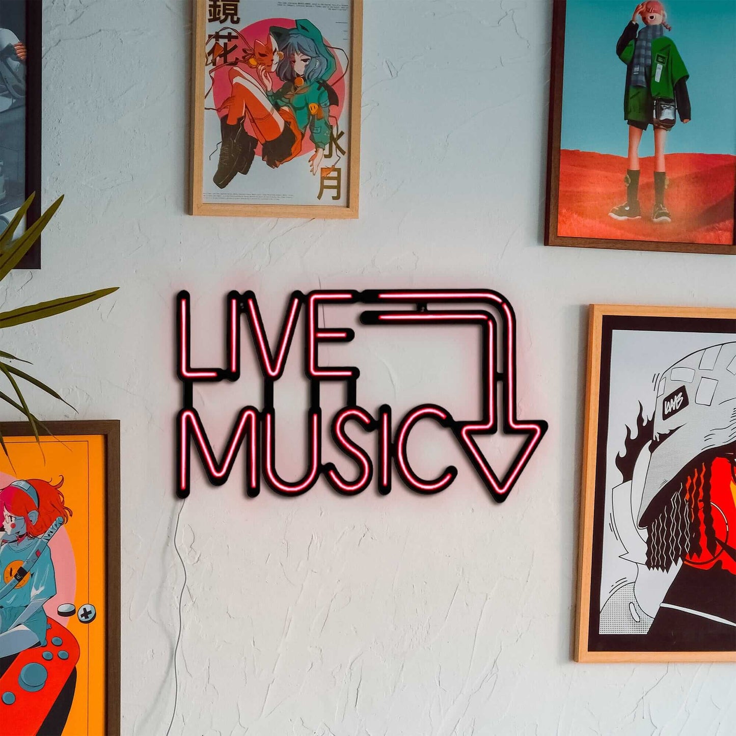 Live Music - Neon Signs Neon Wall Art | SKU: NEO-051 | Available at Decojuana | Tags: led,Led decor,Led Wall Decor,Led Wall Letter Decor,Light,Lightning,Metal Artwork,Metal Decoration,Metal Neon Wall Letter,Metal Wall Art,Metal Wall Art Decor,Metal Wall D