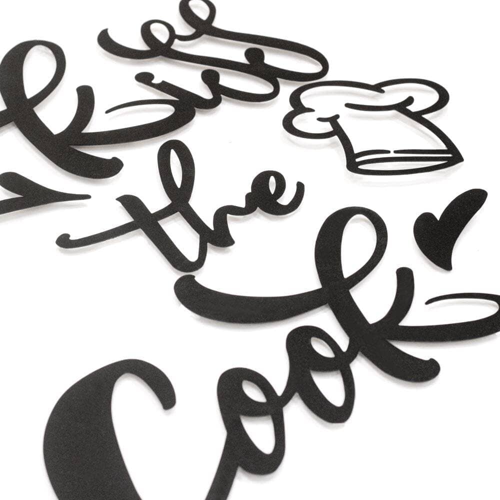 Kiss The Cook - Home Decor Decals Metal Wall Art | SKU: MP-158 | Available at Decojuana | Tags: Kitchen Wall Art,Kitchen Wall Decor,Letter Decor,Letter Wall Art,Metal Artwork,Metal Decoration,Metal Letter,Metal Wall Art,Metal Wall Art Decor,Metal Wall Dec