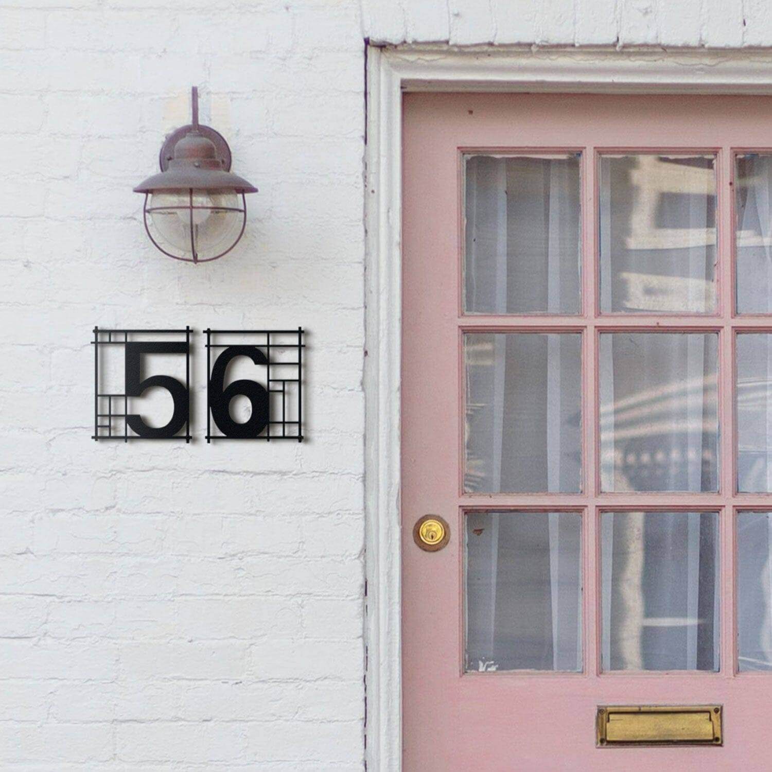 Mondrian House Numbers - Home Decor Decals Metal Wall Art | SKU: MON-01 | Available at Decojuana | Tags: Custom Metal House Number,Doorway Decor,house number,Metal Artwork,Metal Decoration,metal door number,Metal Number Sign,Metal Wall Art,Metal Wall Art