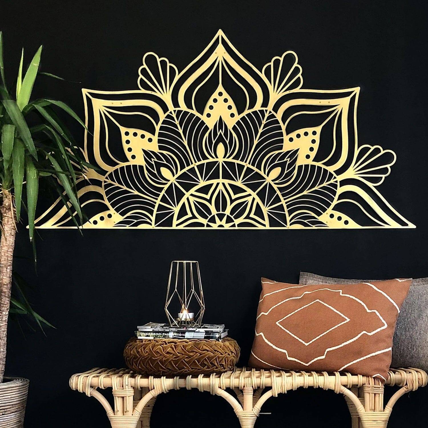 Sutra - Home Decor Decals Metal Wall Art | SKU: MOP-08BLACKR | Available at Decojuana | Tags: above bed decor,bedroom decoration,bedroom wall decoration,bohemian decor,boho wall art,large bedroom wall decor,Large designs,Large Wall Art,Large Wall Decor,ma