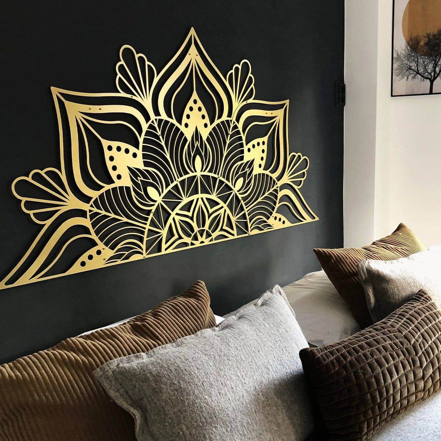 Sutra - Home Decor Decals Metal Wall Art | SKU: MOP-08BLACKR | Available at Decojuana | Tags: above bed decor,bedroom decoration,bedroom wall decoration,bohemian decor,boho wall art,large bedroom wall decor,Large designs,Large Wall Art,Large Wall Decor,ma