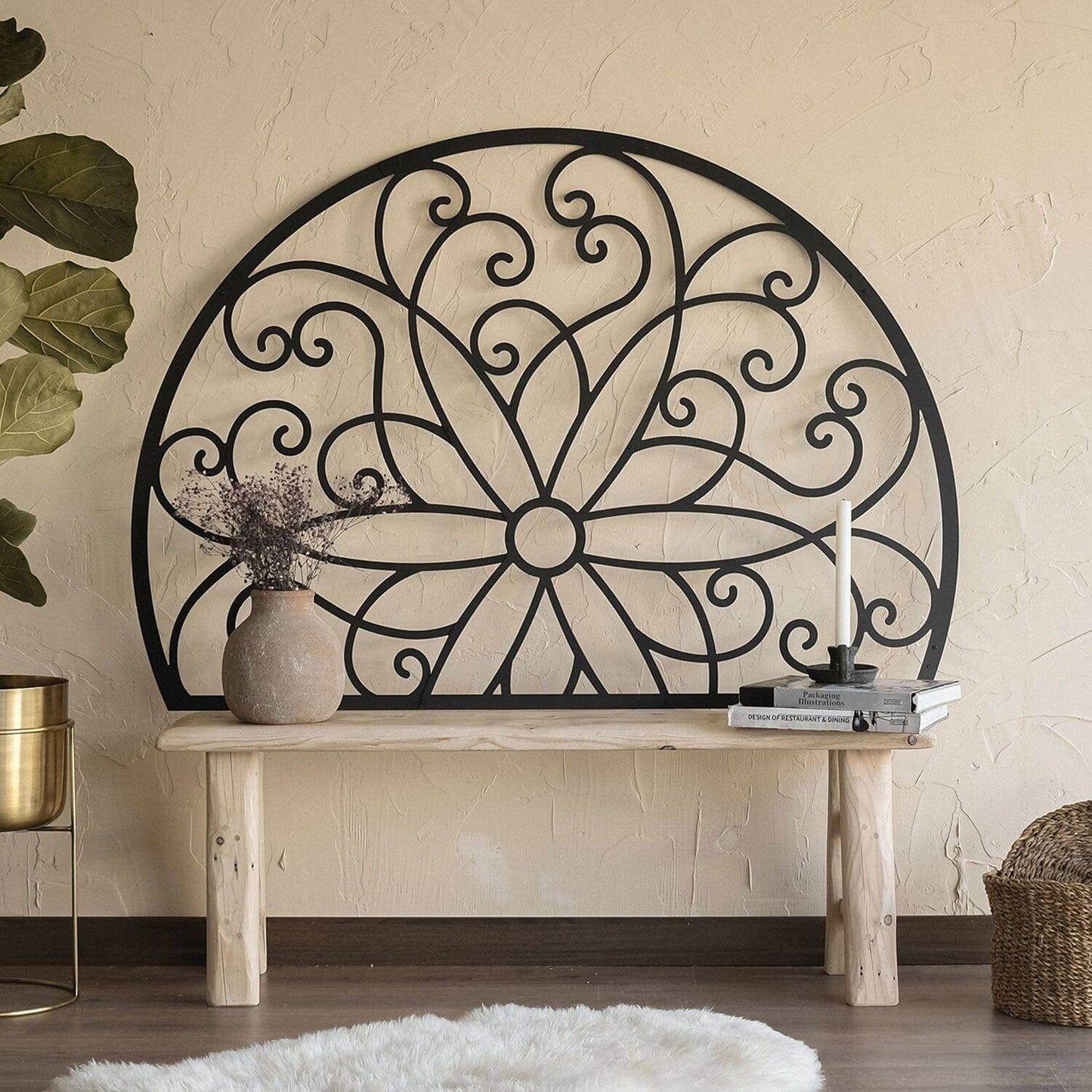 Lotus - Home Decor Decals Metal Wall Art | SKU: MOP-13 | Available at Decojuana | Tags: above bed decor,bedroom decoration,bedroom signs,bedroom wall decoration,boho wall art,large bedroom wall decor,Large designs,Large Wall Art,Large Wall Decor,Lotus Met