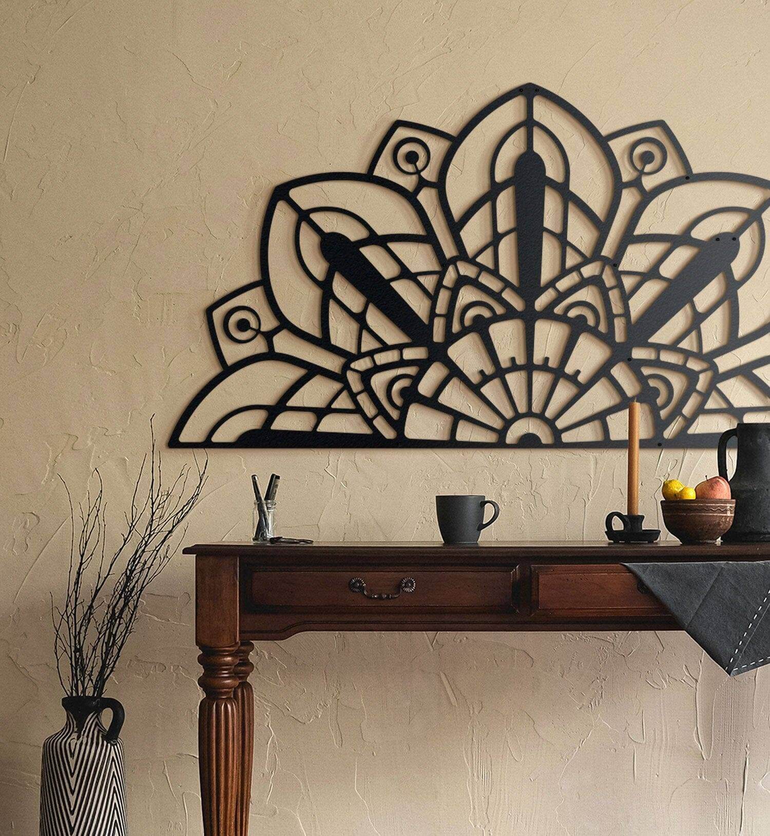 Art Nouveau - Home Decor Decals Metal Wall Art | SKU: MOP-12 | Available at Decojuana | Tags: above bed decor,bedroom decoration,bedroom signs,bedroom wall decoration,boho wall art,Doorway Decor,Large designs,Large Wall Art,Large Wall Decor,Metal Artwork,