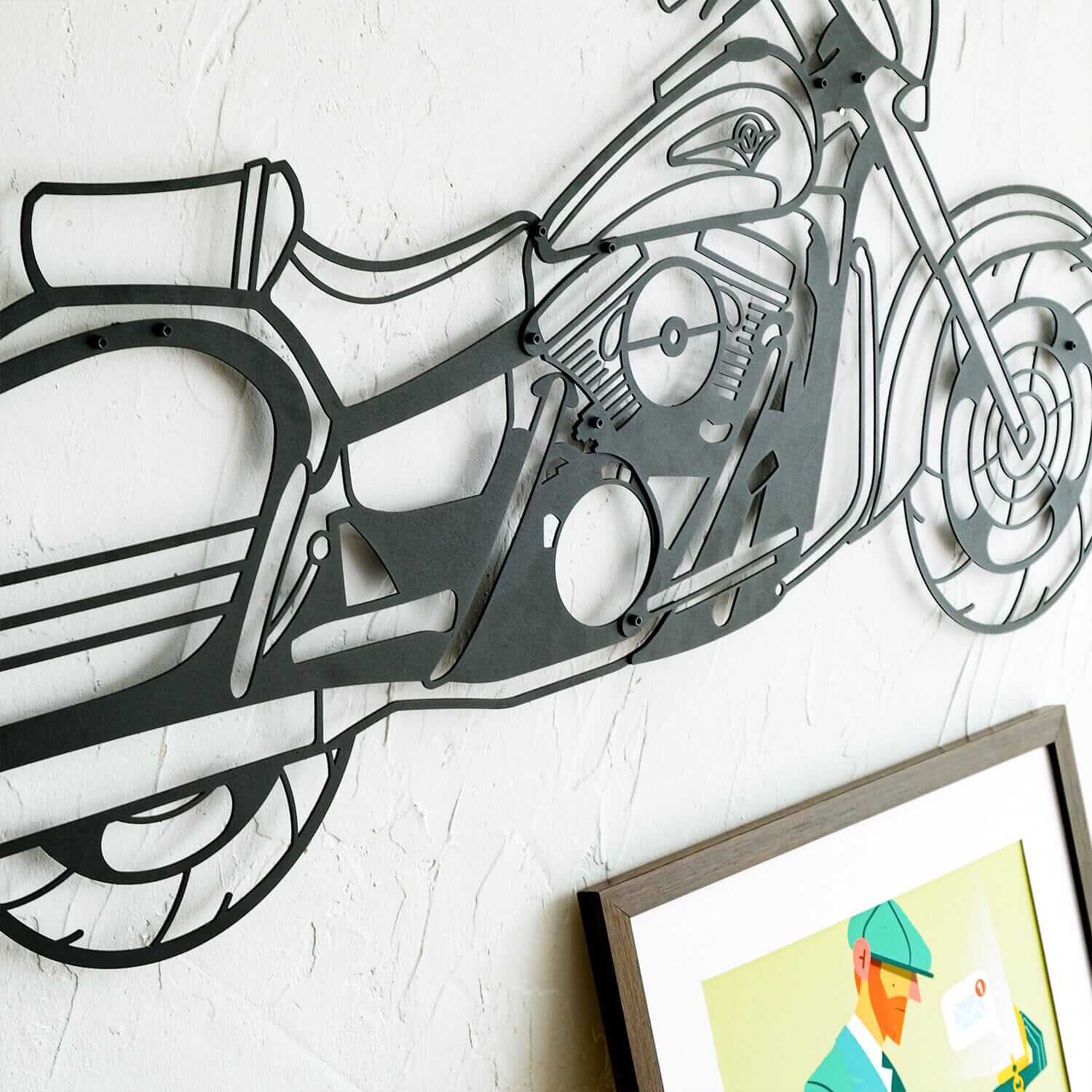 Nomad Inspiration - Home Decor Decals Metal Wall Art | SKU: MP-221M | Available at Decojuana | Tags: Metal Wall Art,Metal Wall Decor,motorcycle