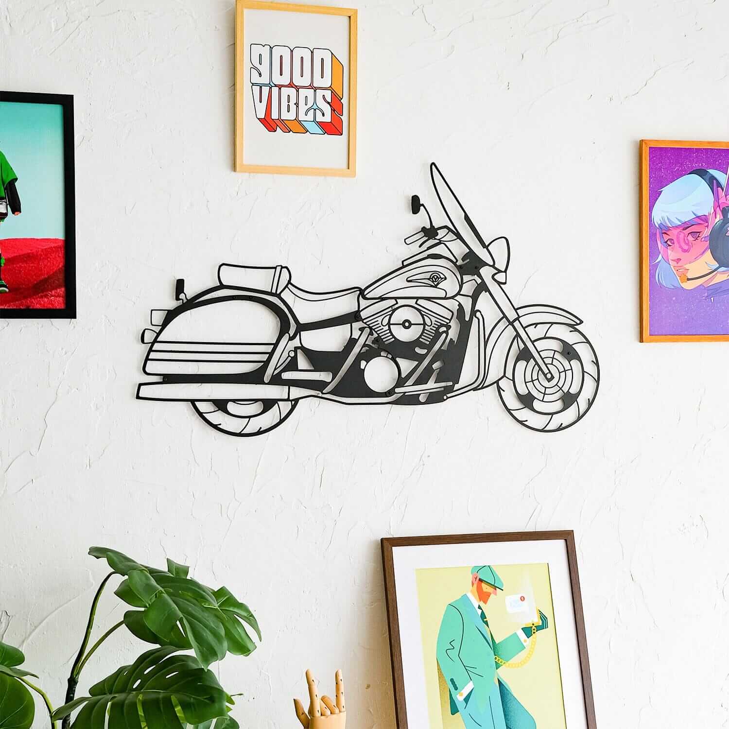 Nomad Inspiration - Home Decor Decals Metal Wall Art | SKU: MP-221M | Available at Decojuana | Tags: Metal Wall Art,Metal Wall Decor,motorcycle