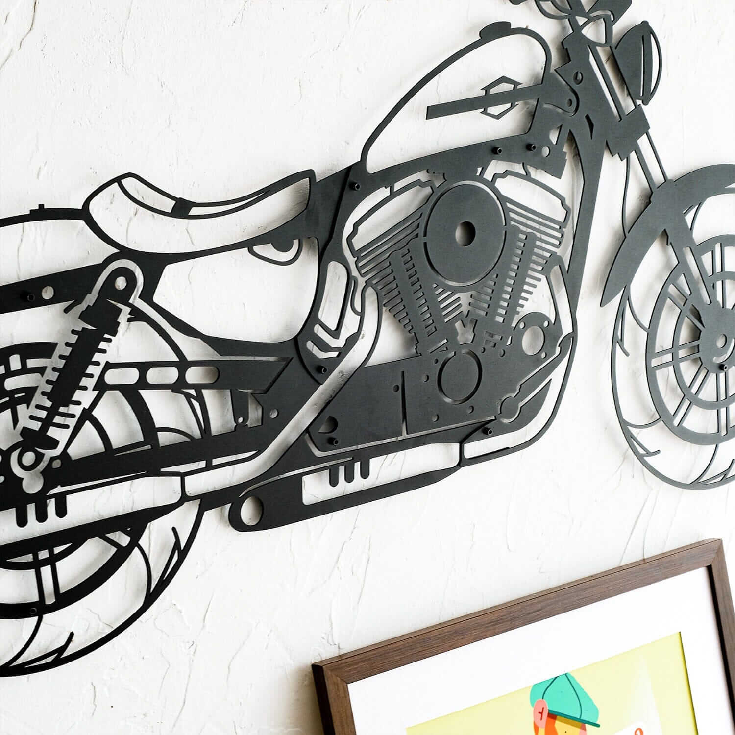 Forty Eight Inspiration - Home Decor Decals Metal Wall Art | SKU: MP-222S | Available at Decojuana | Tags: Metal Wall Art,Metal Wall Decor,motorcycle