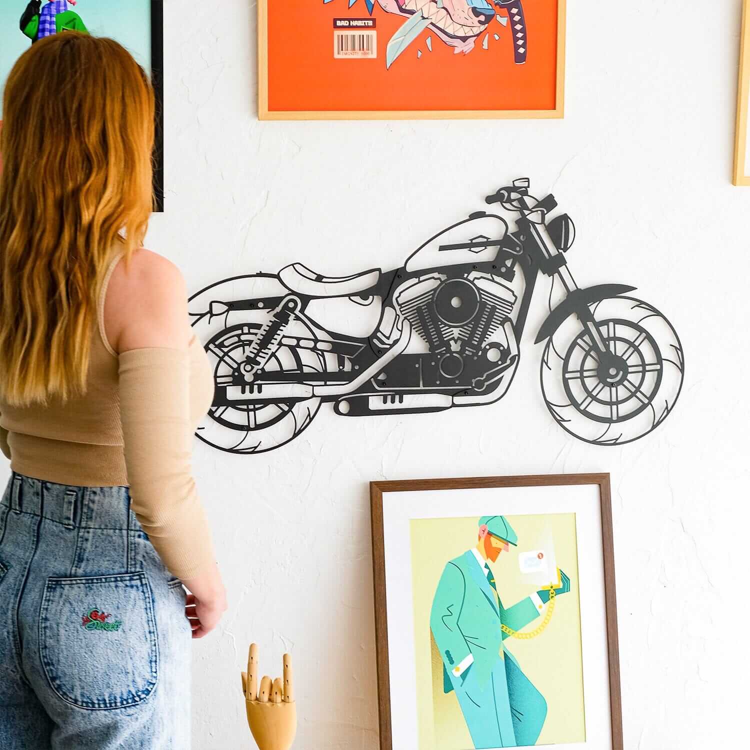 Forty Eight Inspiration - Home Decor Decals Metal Wall Art | SKU: MP-222S | Available at Decojuana | Tags: Metal Wall Art,Metal Wall Decor,motorcycle