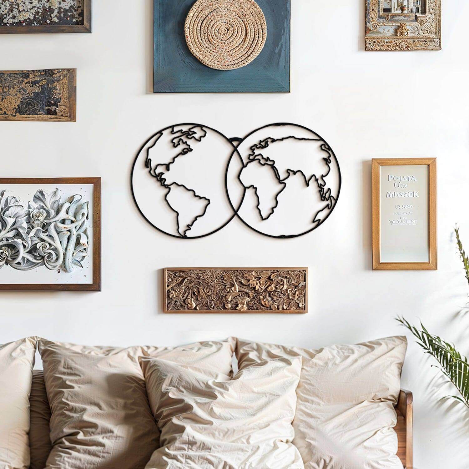 Cluster - Home Decor Decals Metal Wall Art | SKU: MP-100 | Available at Decojuana | Tags: Interior decoration,Interior Design Style,Metal Artwork,Metal Decoration,Metal Wall Art,Metal Wall Art Decor,Metal Wall Decor,Travel Decor,world map,World Map Decor