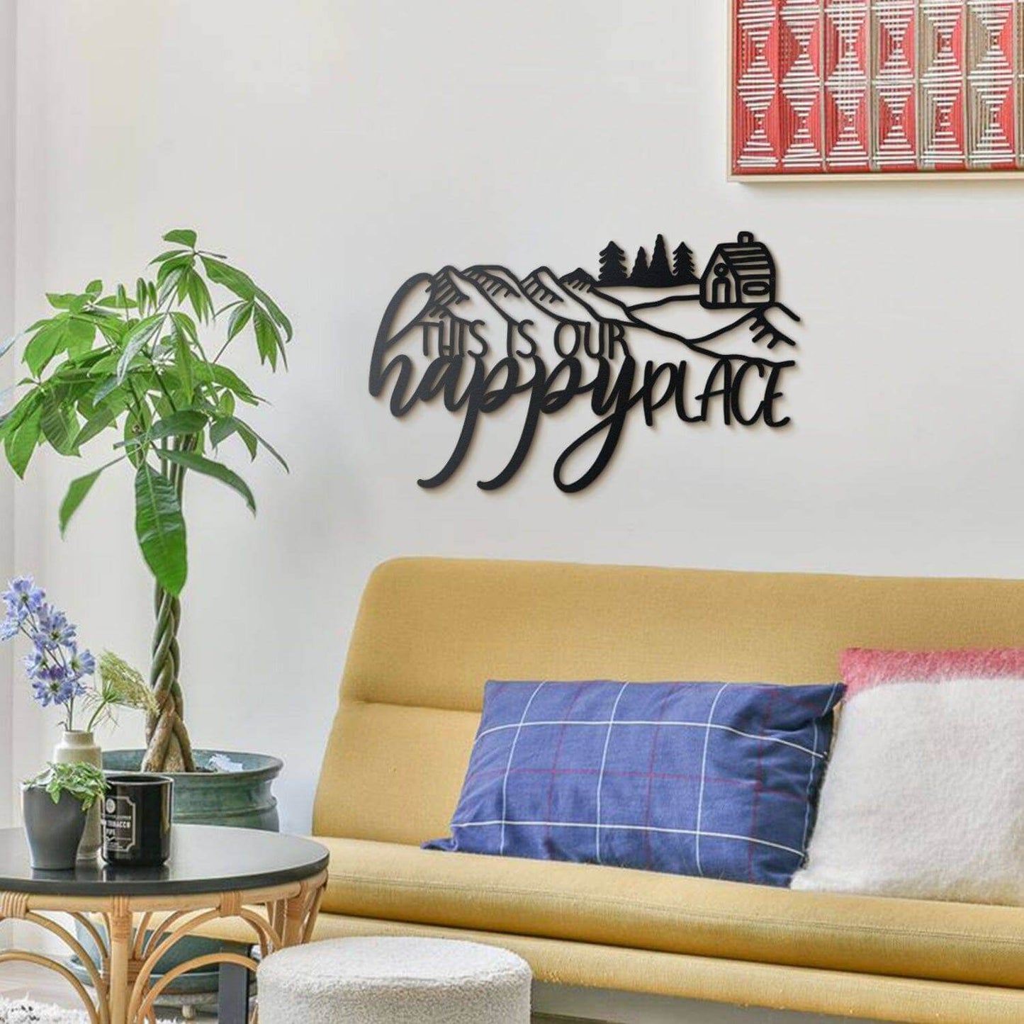 Happy Place - Home Decor Decals Metal Wall Art | SKU: MP-110 | Available at Decojuana | Tags: Home Wall Art,Home Wall Decor,Letter Decor,Letter Wall Art,Metal Artwork,Metal Decoration,Metal Letter,Metal Wall Art,Metal Wall Art Decor,Metal Wall Decor,Metal