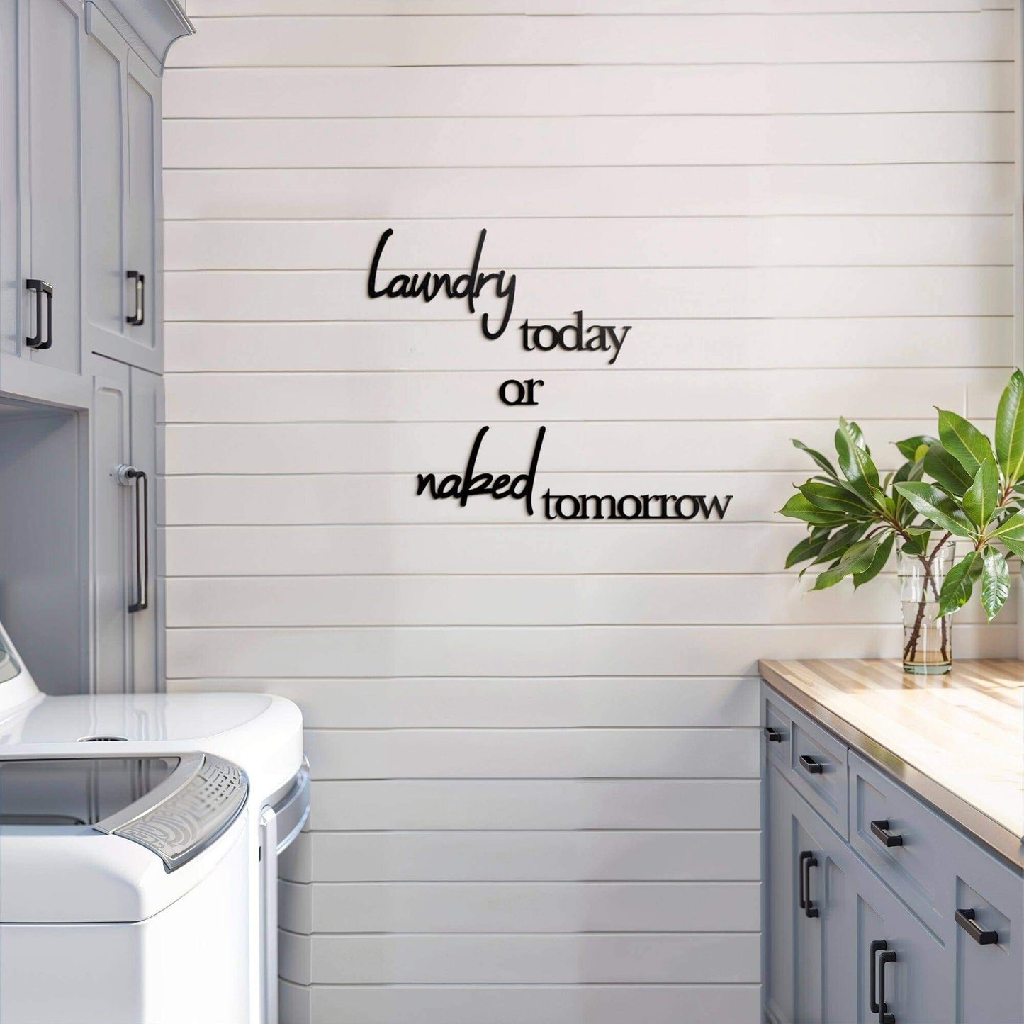 Laundry Today - Home Decor Decals Metal Wall Art | SKU: MP-181 | Available at Decojuana | Tags: Bathroom Decor,Bathroom Wall Decor,Letter Decor,Letter Wall Art,Metal Artwork,Metal Decoration,Metal Letter,Metal Wall Art,Metal Wall Art Decor,Metal Wall Deco