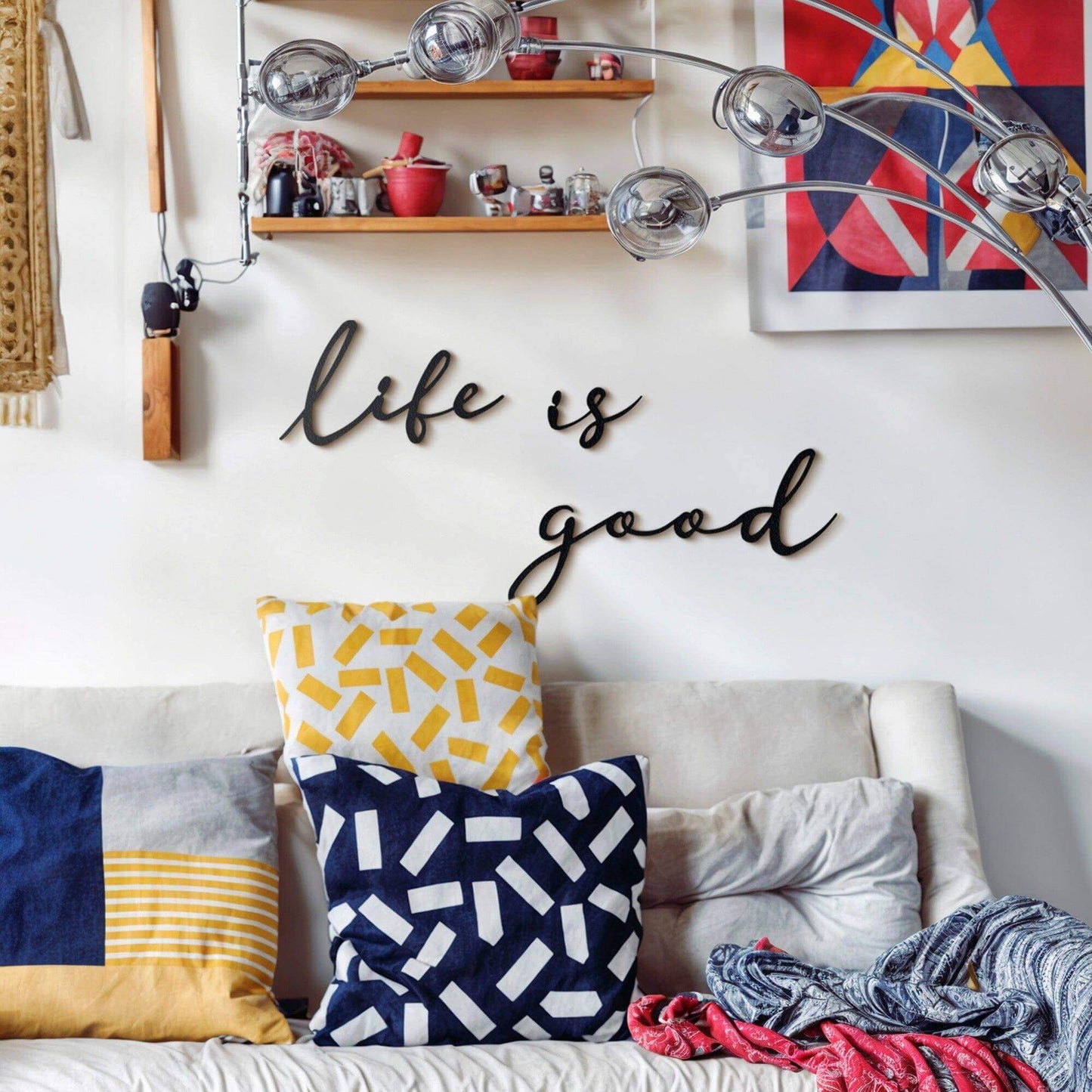 Life Is Good - Home Decor Decals Metal Wall Art | SKU: MP-186 | Available at Decojuana | Tags: Letter Decor,Letter Wall Art,Metal Artwork,Metal Decoration,Metal Letter,Metal Wall Art,Metal Wall Art Decor,Metal Wall Decor,Metal Wall Letter,Metal Wall Quote