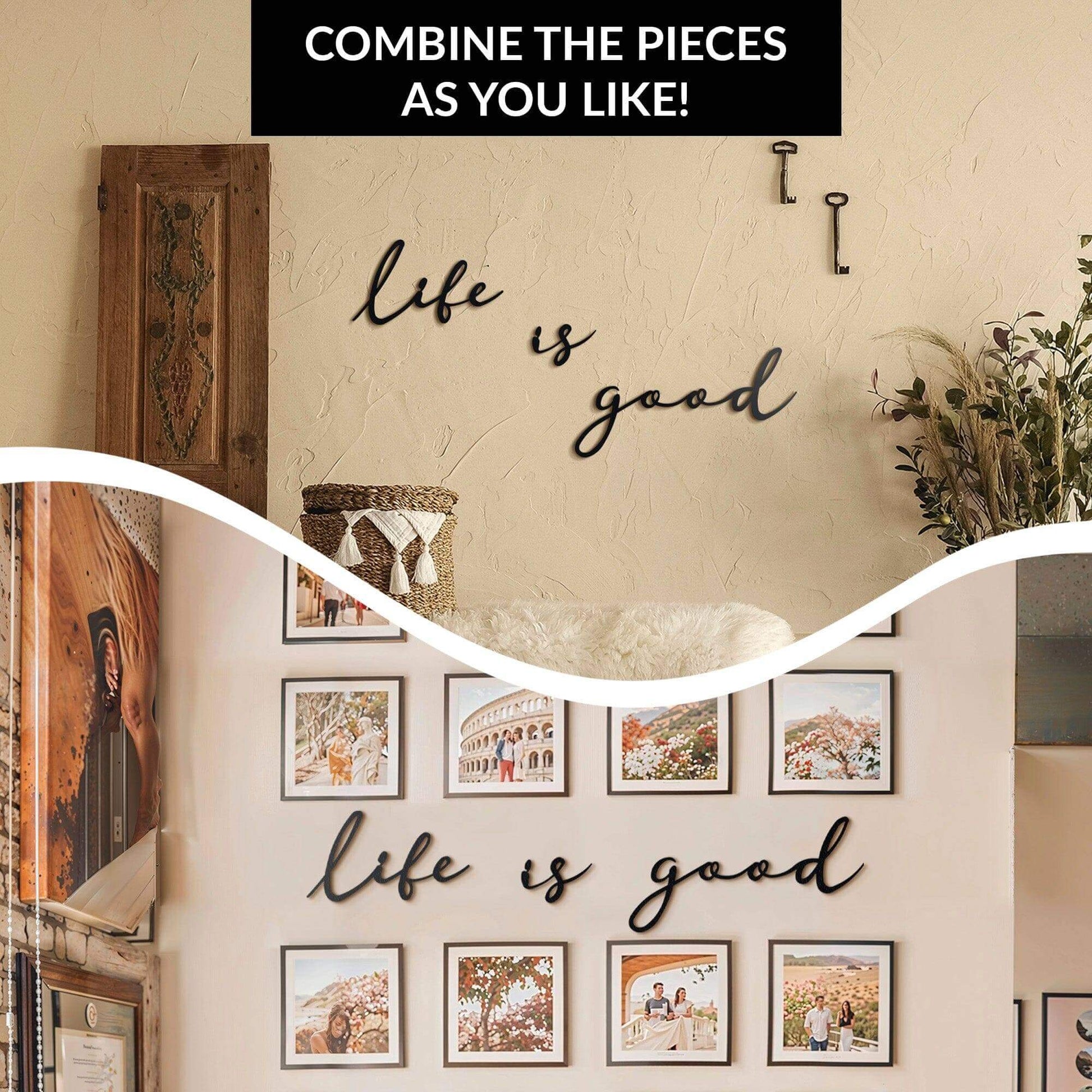 Life Is Good - Home Decor Decals Metal Wall Art | SKU: MP-186 | Available at Decojuana | Tags: Letter Decor,Letter Wall Art,Metal Artwork,Metal Decoration,Metal Letter,Metal Wall Art,Metal Wall Art Decor,Metal Wall Decor,Metal Wall Letter,Metal Wall Quote