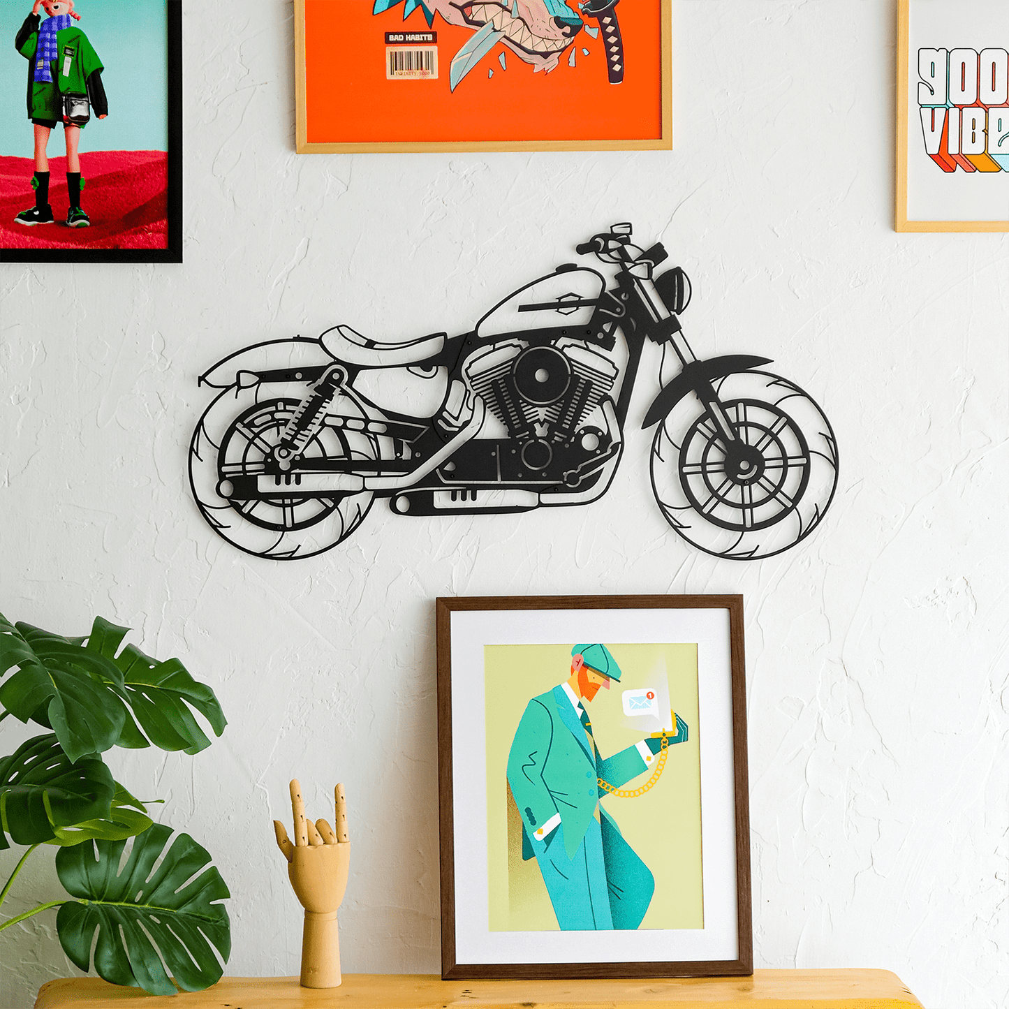 Forty Eight Inspiration - Home Decor Decals Metal Wall Art | SKU: MP-222S | Available at Decojuana | Tags: Metal Wall Art,Metal Wall Decor,motorcycle