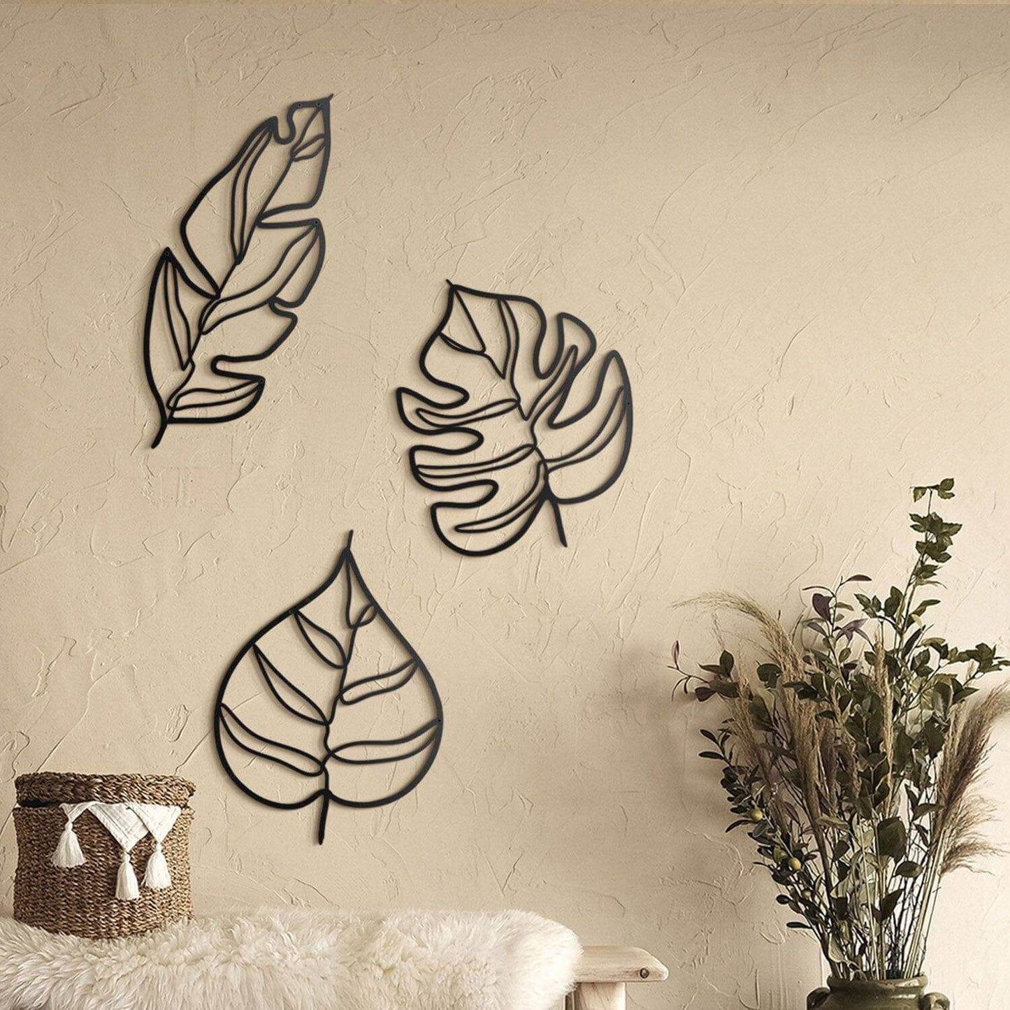 Animula - Home Decor Decals Metal Wall Art | SKU: MP-104 | Available at Decojuana | Tags: large bedroom wall decor,Large designs,Large Wall Art,Large Wall Decor,leaf wall decor,Leaves Wall Decor,Metal Artwork,Metal Decoration,Metal Wall Art,Metal Wall Art