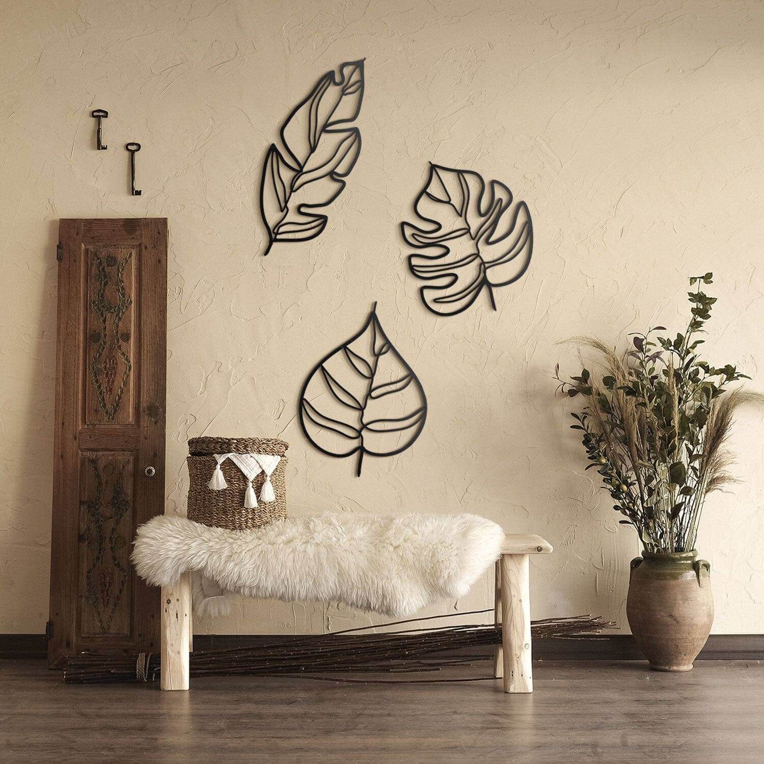 Animula - Home Decor Decals Metal Wall Art | SKU: MP-104 | Available at Decojuana | Tags: large bedroom wall decor,Large designs,Large Wall Art,Large Wall Decor,leaf wall decor,Leaves Wall Decor,Metal Artwork,Metal Decoration,Metal Wall Art,Metal Wall Art