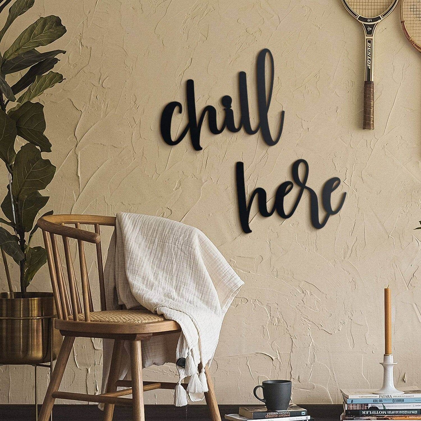 Chill Here - Home Decor Decals Metal Wall Art | SKU: MP-130 | Available at Decojuana | Tags: Interior decoration,Interior Design Style,Letter Decor,Letter Wall Art,Livingroom Wall Decor,Metal Artwork,Metal Decoration,Metal Letter,Metal Wall Art,Metal Wall