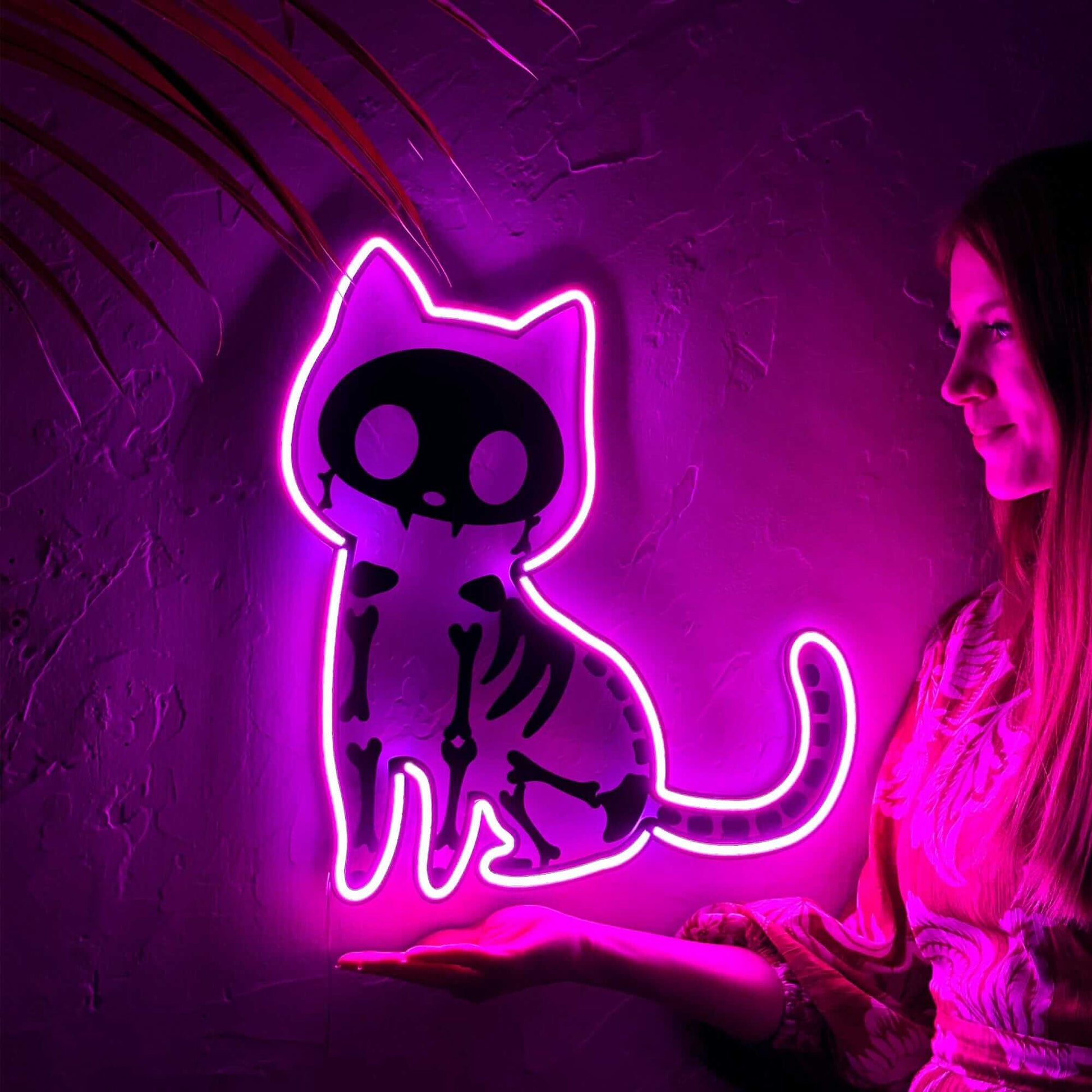 Schrödinger's Cat - Neon Signs Neon Wall Art | SKU: NEO-095 | Available at Decojuana | Tags: animal neon wall decor,metal neon wall decor,Neon Artwork,neon party wall decor,Neon Signs,neon wall art,Neon Wall Decor