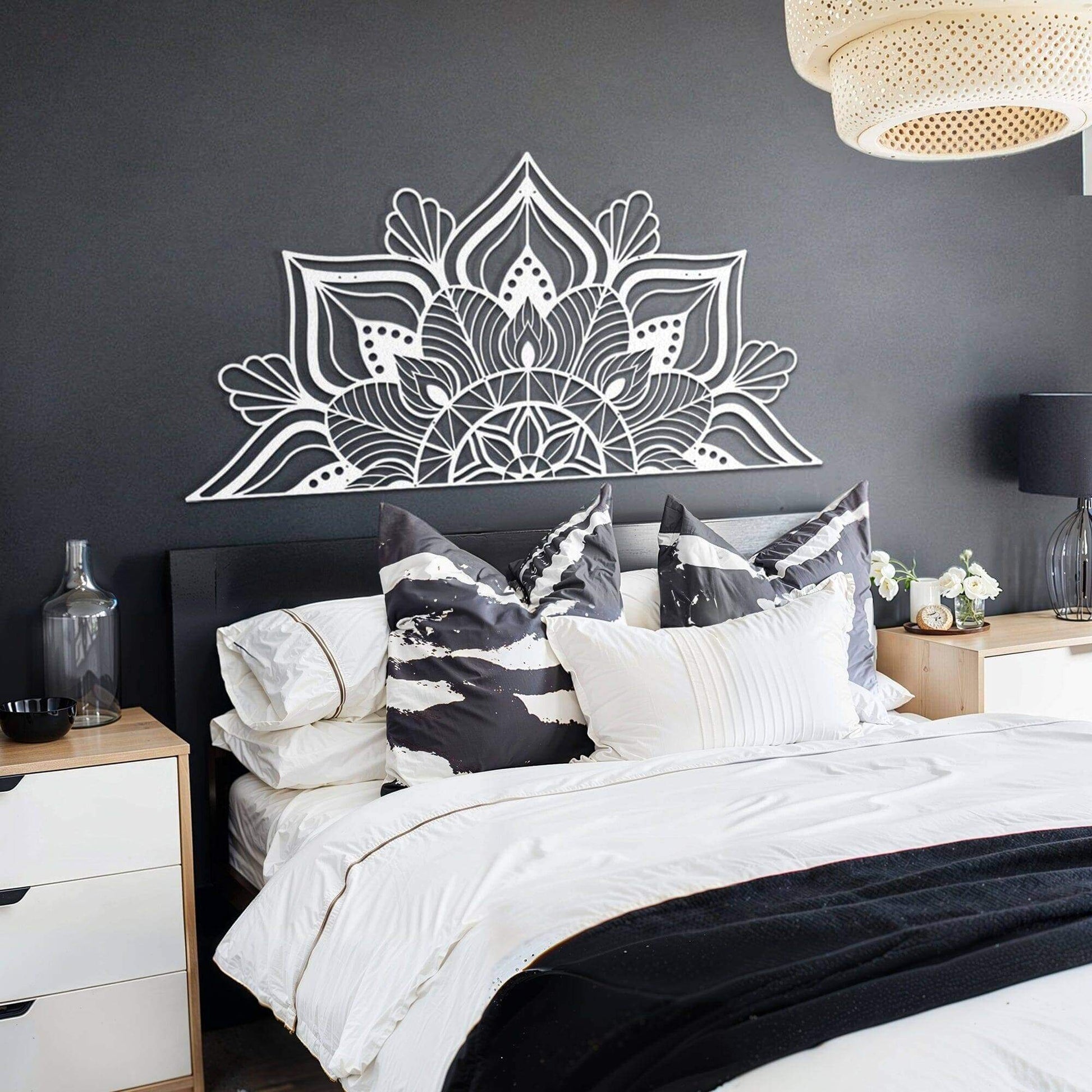 Sutra - Home Decor Decals Metal Wall Art | SKU: MOP-08BLACKR | Available at Decojuana | Tags: above bed decor,bedroom decoration,bedroom wall decoration,bohemian decor,boho wall art,large bedroom wall decor,Large designs,Large Wall Art,Large Wall Decor,ma