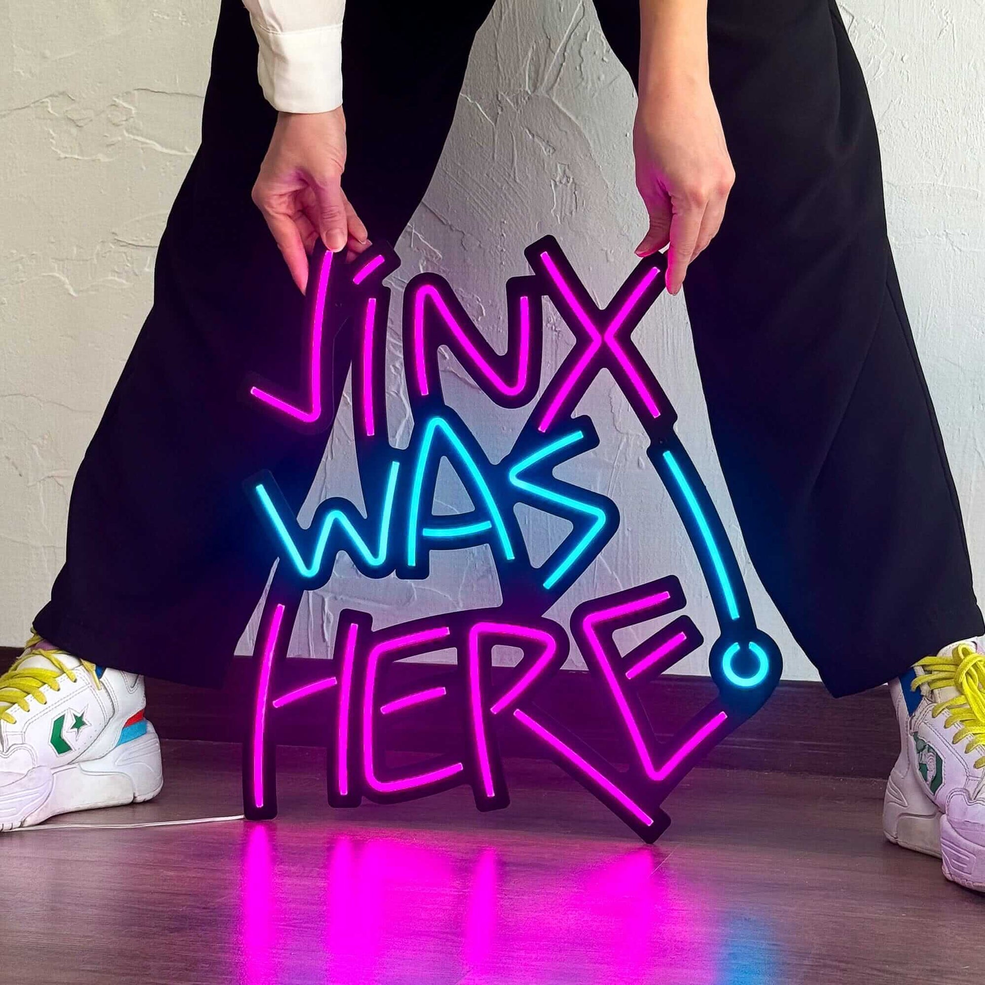 Jinx Was Here - Neon Signs Neon Wall Art | SKU: NEO-077 | Available at Decojuana | Tags: neon quotes,neon wall art,Neon Wall Decor