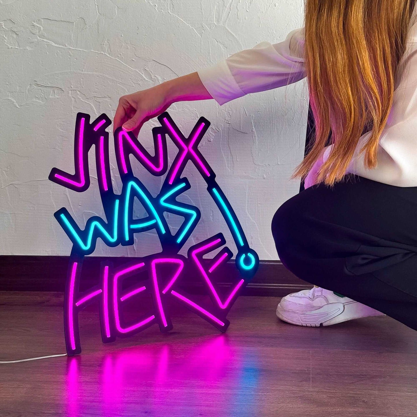 Jinx Was Here - Neon Signs Neon Wall Art | SKU: NEO-077 | Available at Decojuana | Tags: neon quotes,neon wall art,Neon Wall Decor