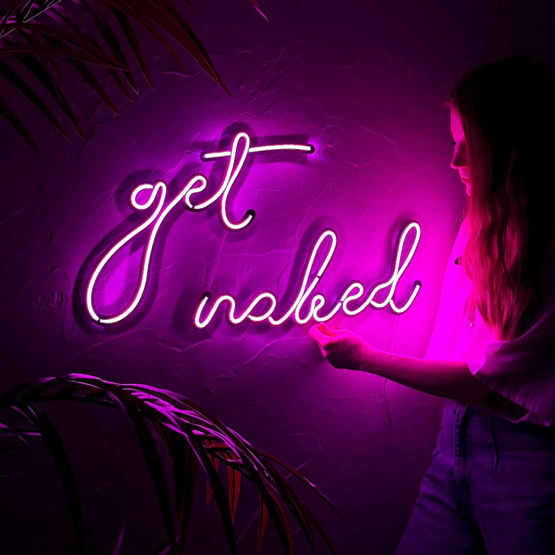 Naked - Neon Signs Neon Wall Art | SKU: NEO-027 | Available at Decojuana | Tags: get naked,led,Led decor,Led Wall Decor,Led Wall Letter Decor,Light,Lightning,Metal Artwork,Metal Decoration,Metal Neon Wall Letter,Metal Wall Art,Metal Wall Art Decor,Metal W