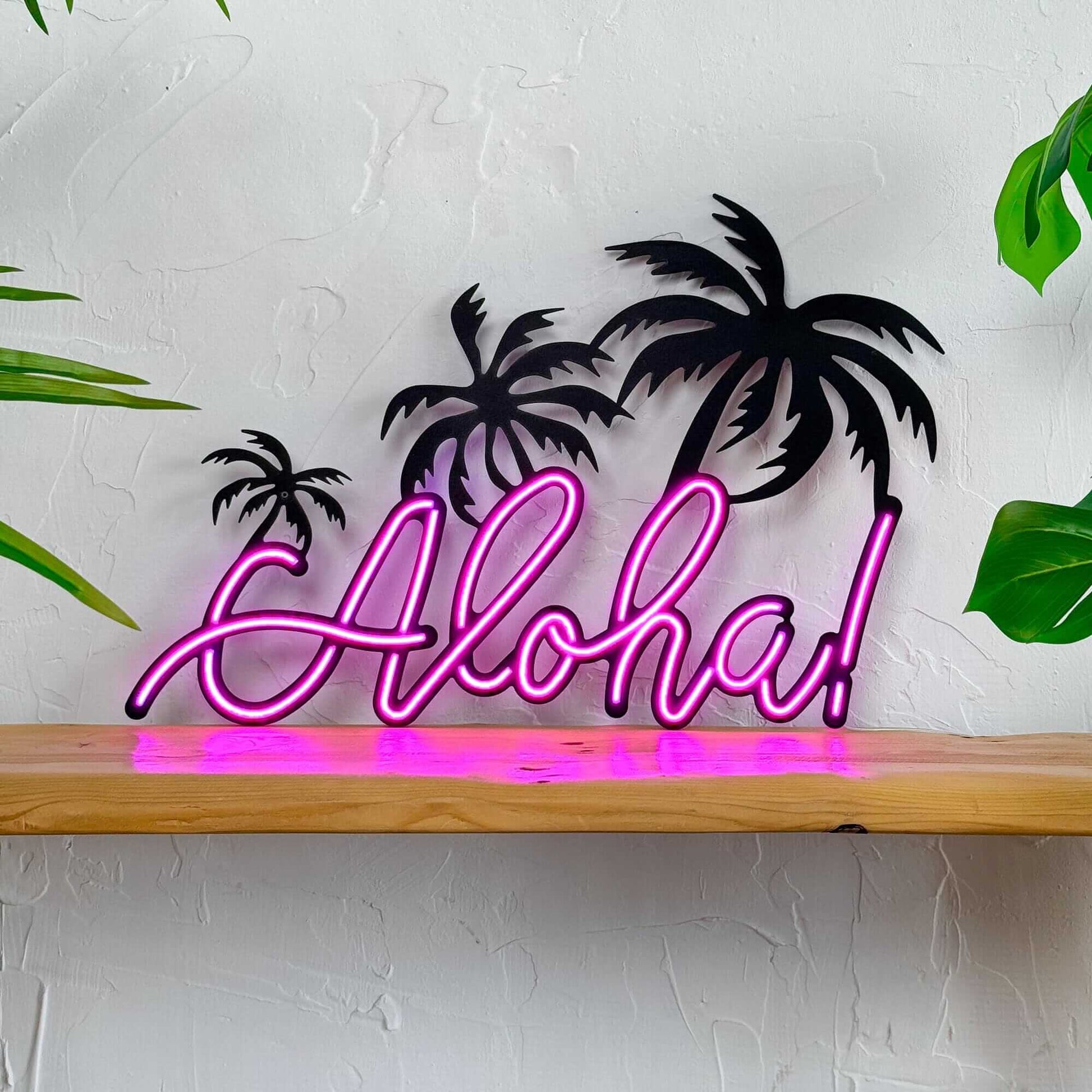 Aloha - Neon Signs Neon Wall Art | SKU: NEO-042 | Available at Decojuana | Tags: Led decor,Led Wall Decor,Light,Lightning,Metal Artwork,Metal Decoration,Metal Wall Art,Metal Wall Art Decor,Metal Wall Decor,Neon Wall Decor,Neon Wall Letter,Summer Decor,Tro